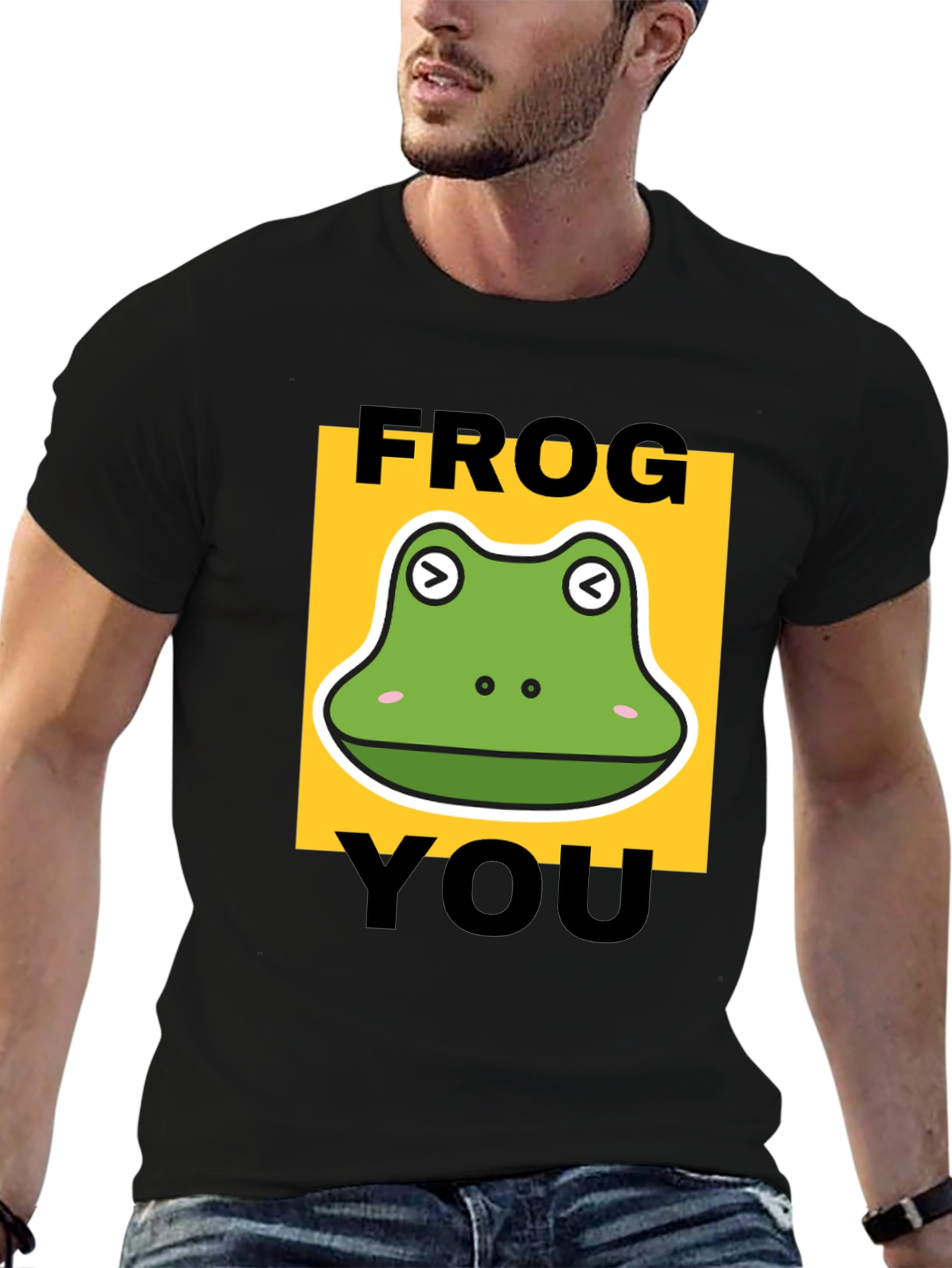 Black Frog You Funny Graphic T-Shirt view 6