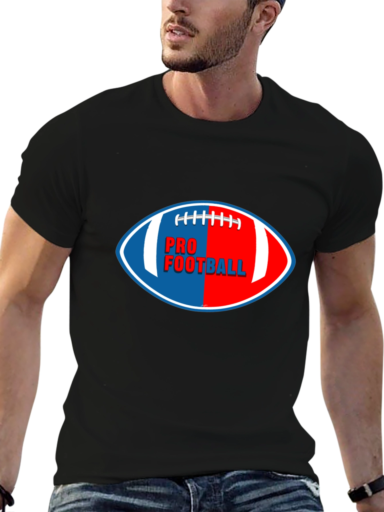 Black Pro Football Graphic T-Shirt | Sportswear view 6
