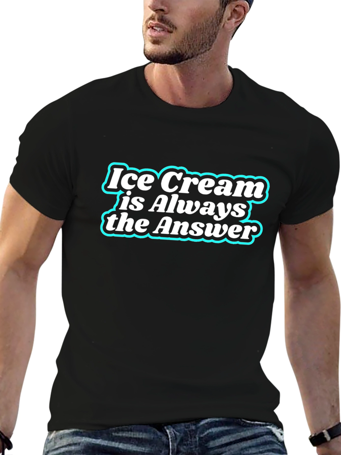 Black Ice Cream is Always the Answer T-Shirt view 6