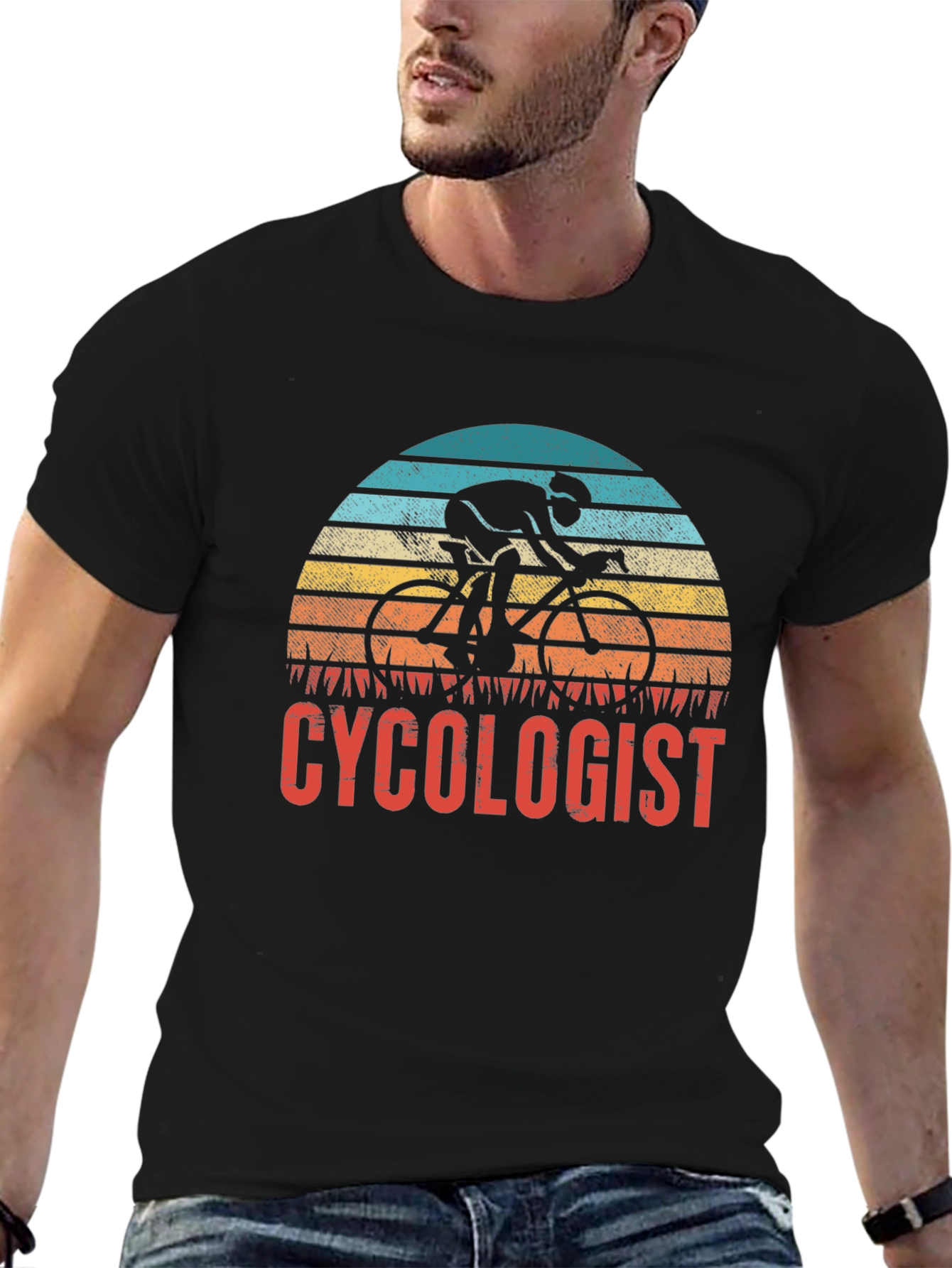 Black Cycologist T-Shirt - Funny Cycling Gift for Bike Lovers view 6