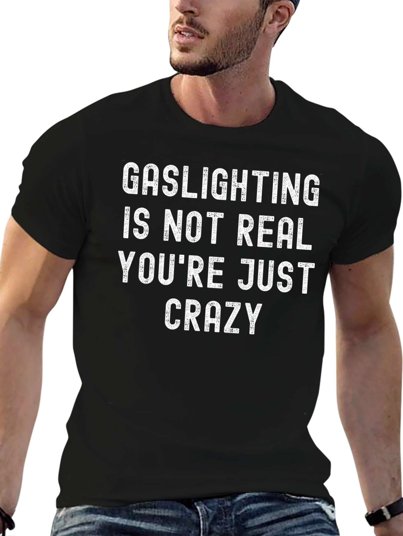 Black Gaslighting Funny Slogan T-Shirt view 6
