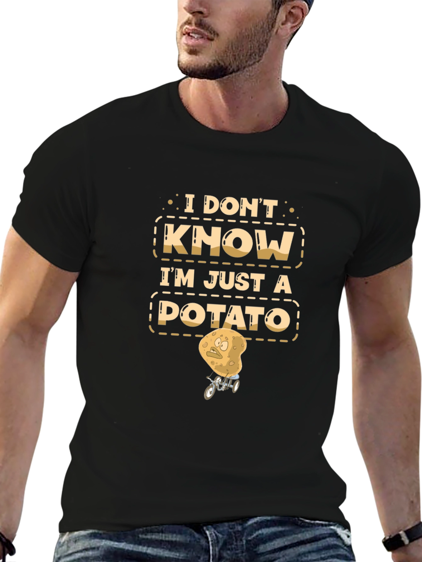 Black I'm Just a Potato Graphic T-Shirt view 6