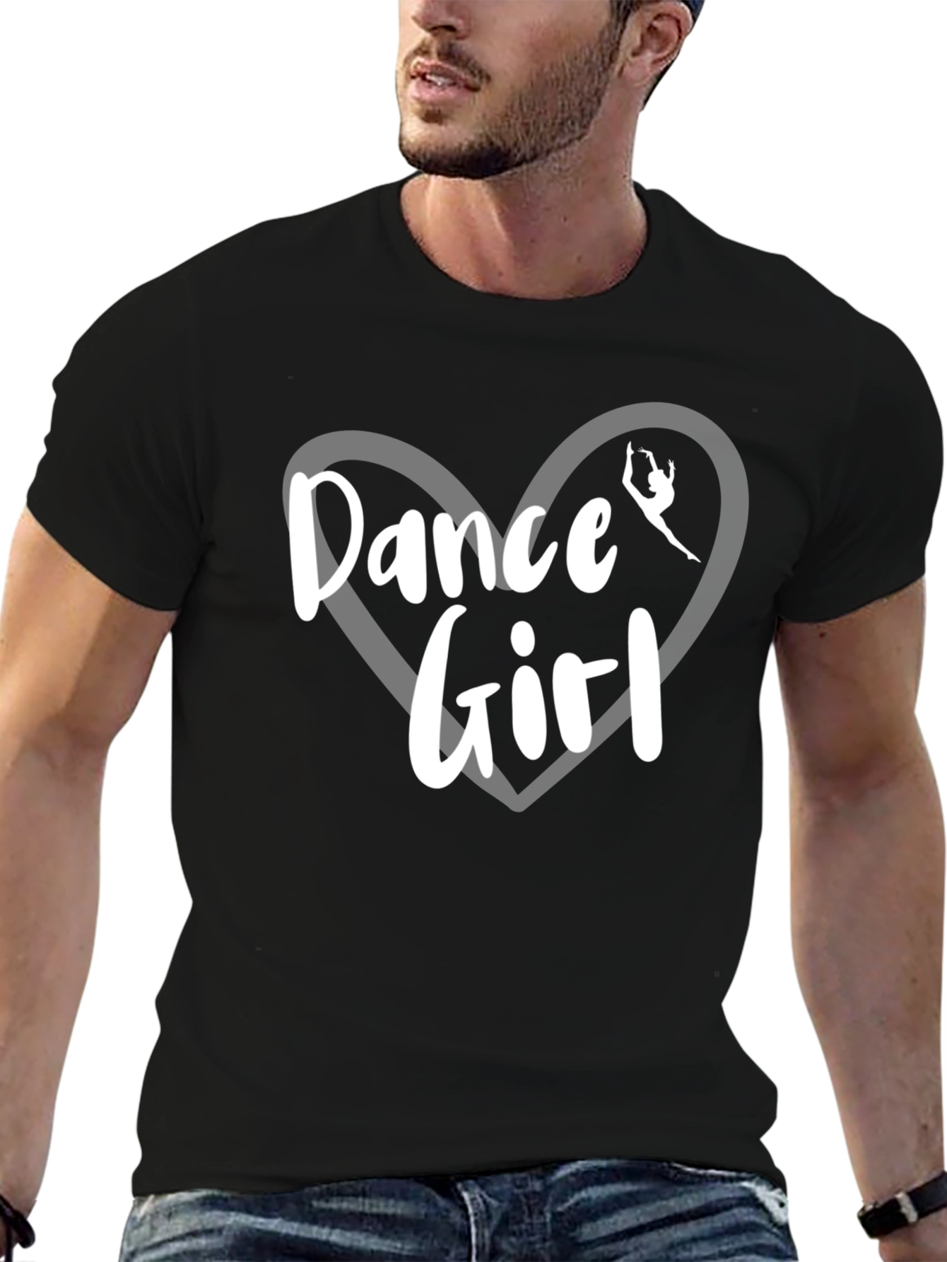 Black Dance Girl Graphic Tee - Black Cotton T-Shirt view 6
