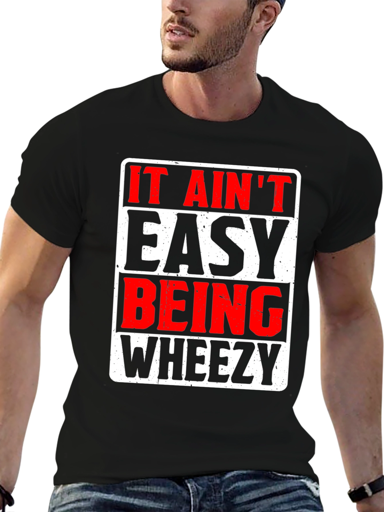 Black It Ain't Easy Being Wheezy Graphic T-Shirt view 6