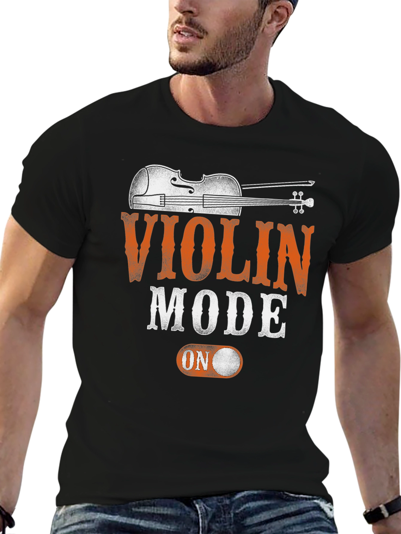 Black Violin Mode On T-Shirt - Music Lover Tee view 6