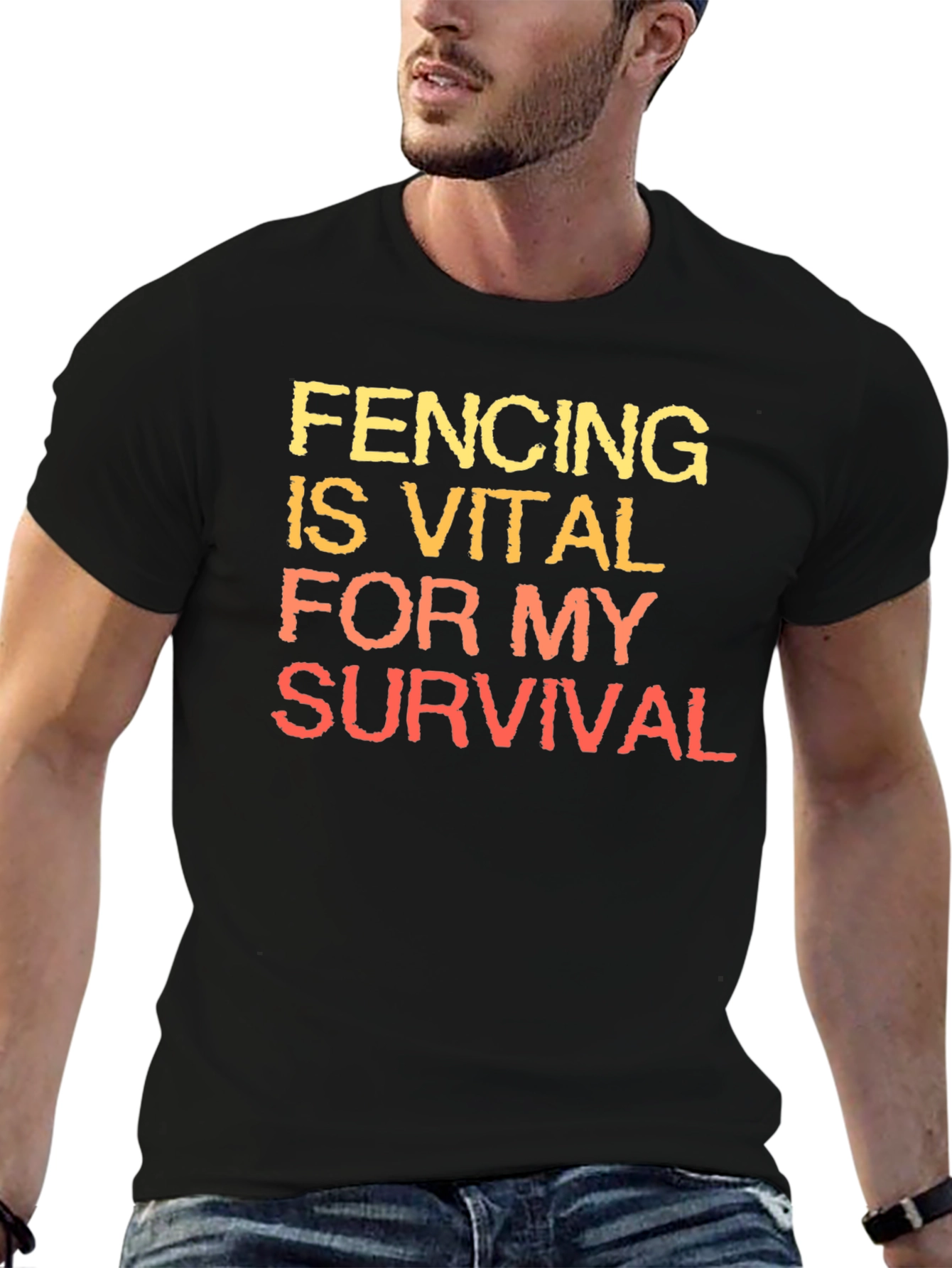 Black Fencing is Vital T-Shirt view 6