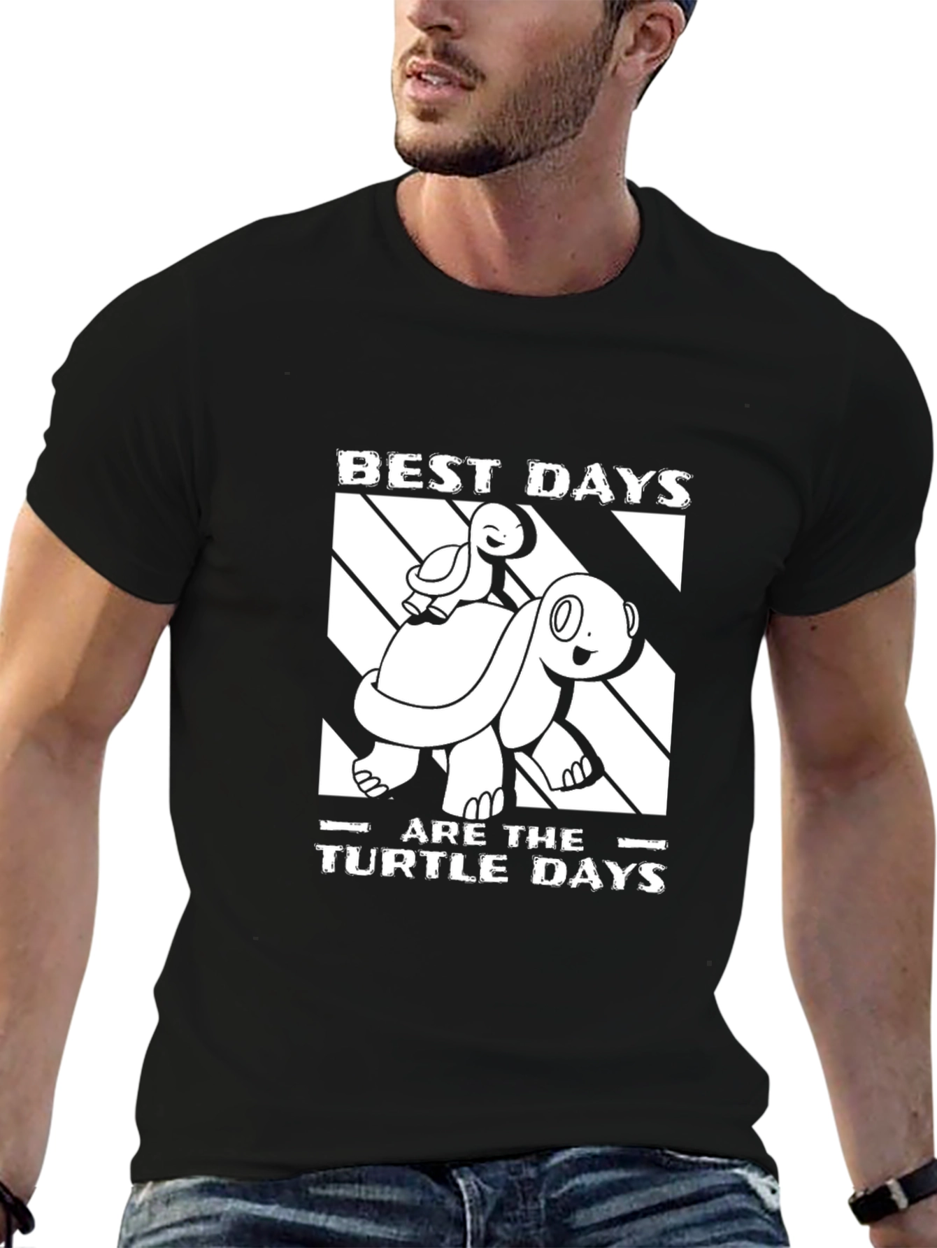 Black Best Days Turtle Graphic Tee view 6