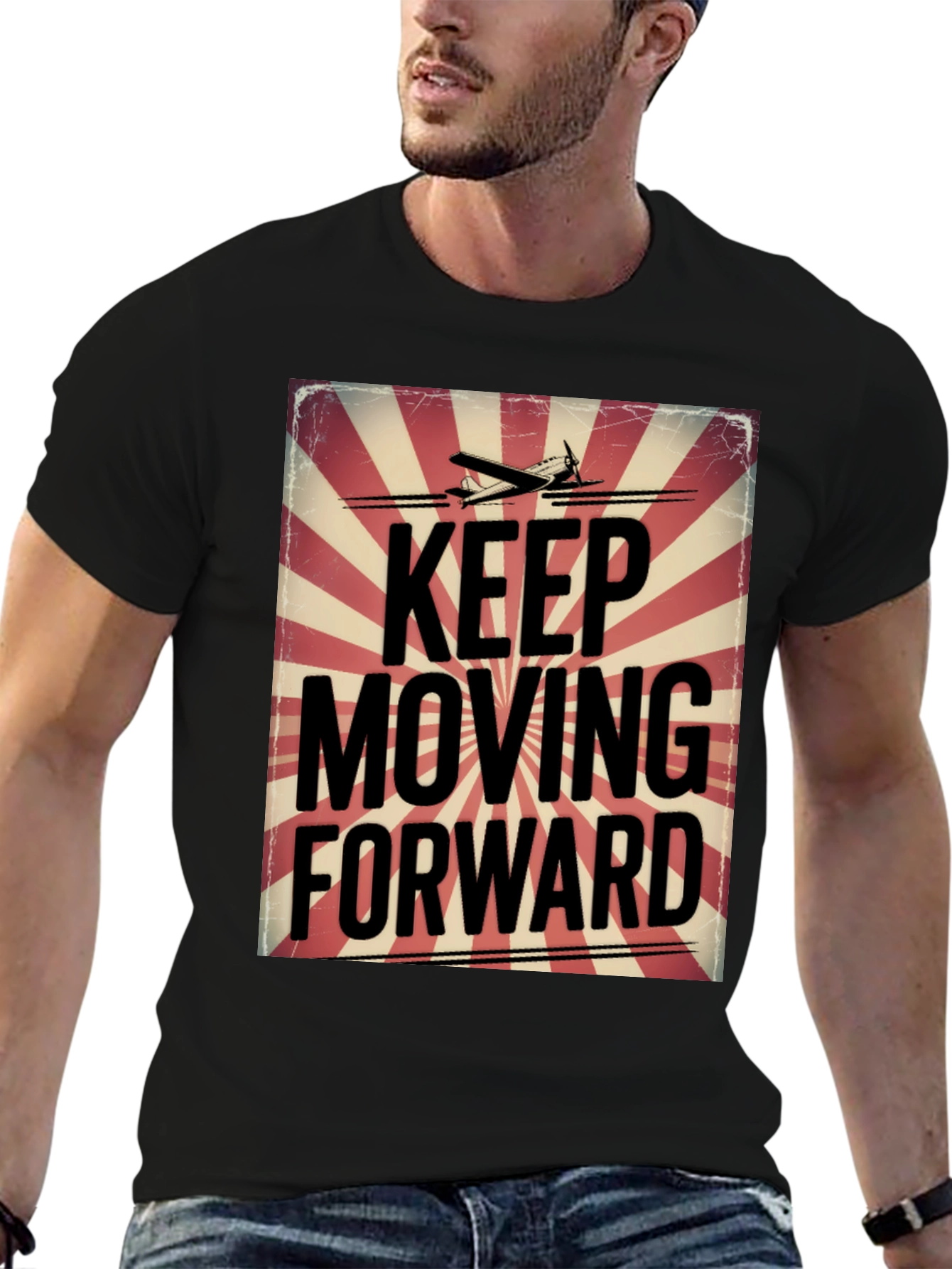 Black Keep Moving Forward Graphic Tee view 6