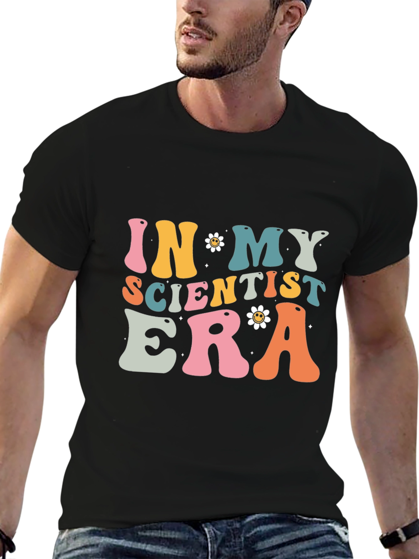 Black In My Scientist Era Black Cotton T-Shirt view 6