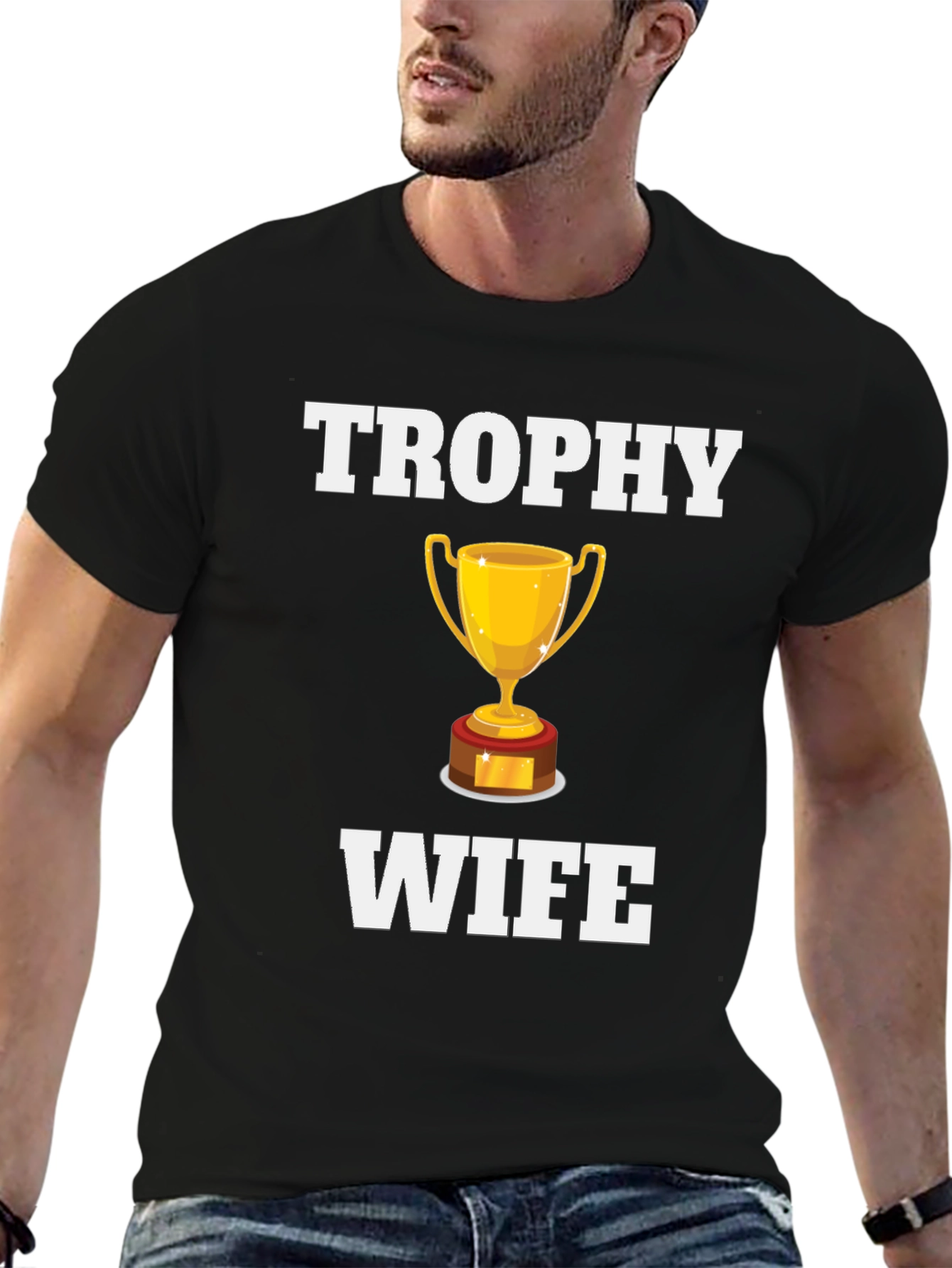 Black Trophy Wife Graphic T-Shirt - Novelty Humor Tee view 6