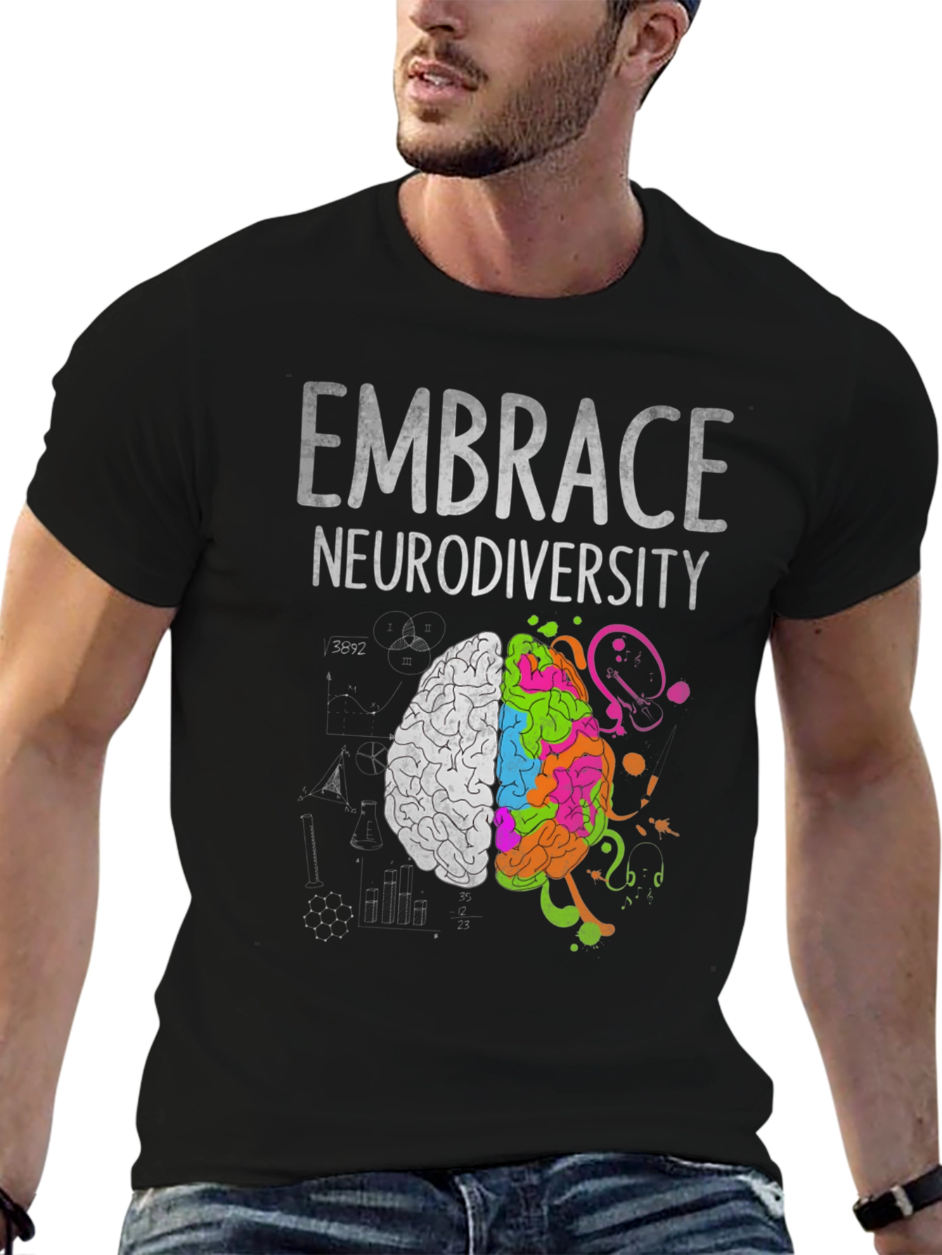 Black Embrace Neurodiversity Graphic Tee view 6