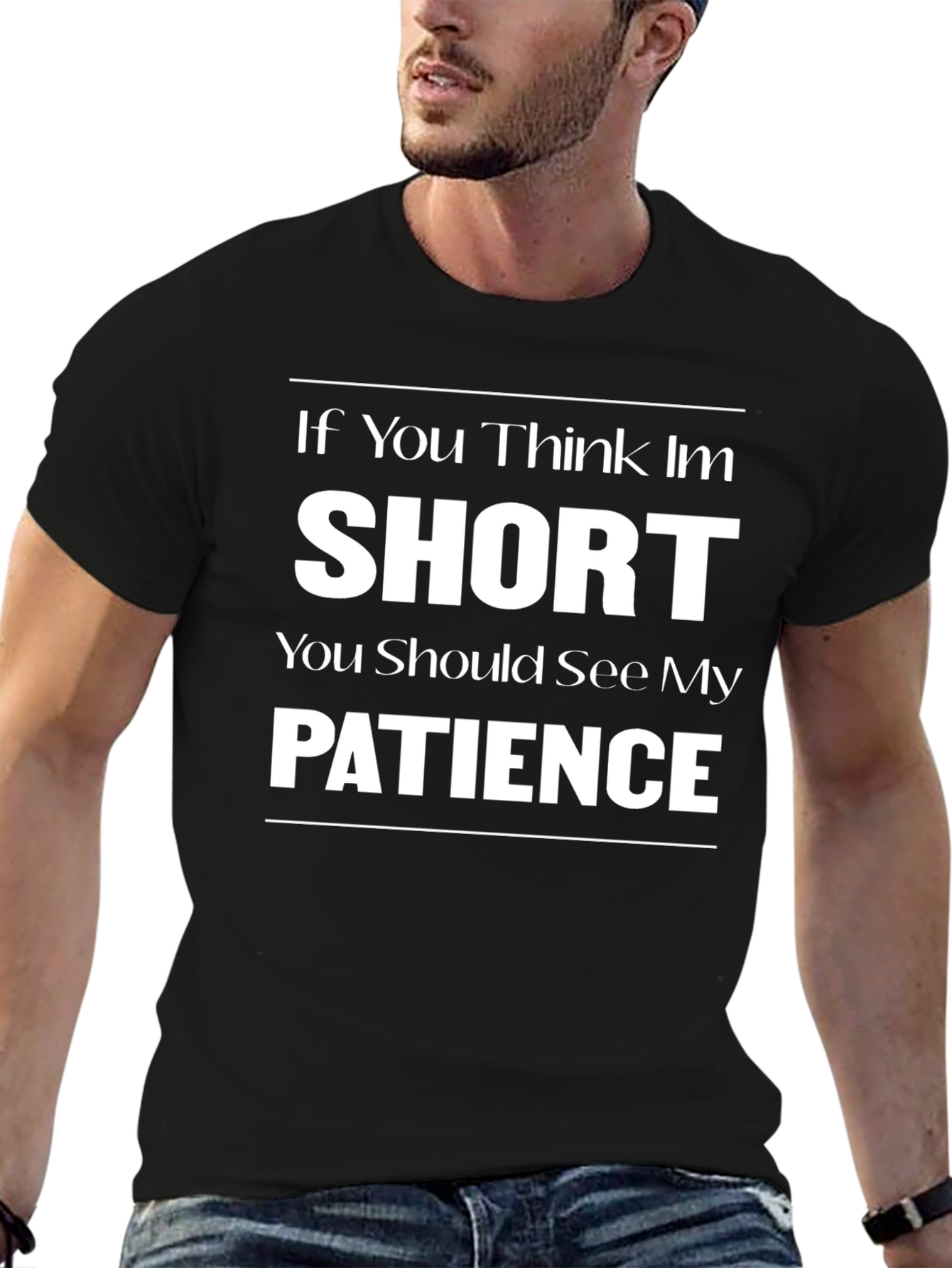 Black Short Patience Graphic T-Shirt view 6