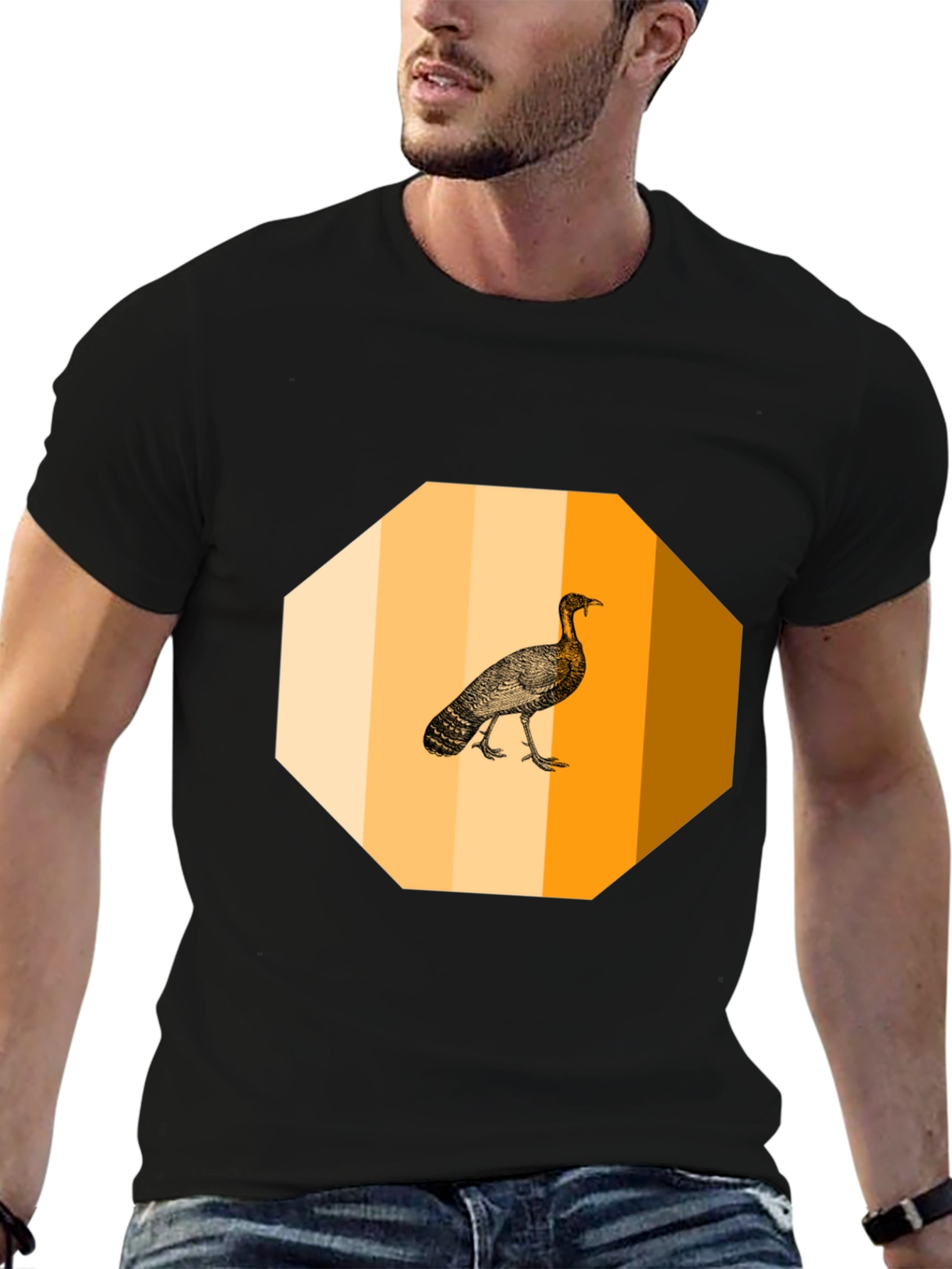 Black Turkey Graphic Tee - Thanksgiving Holiday T-Shirt view 6