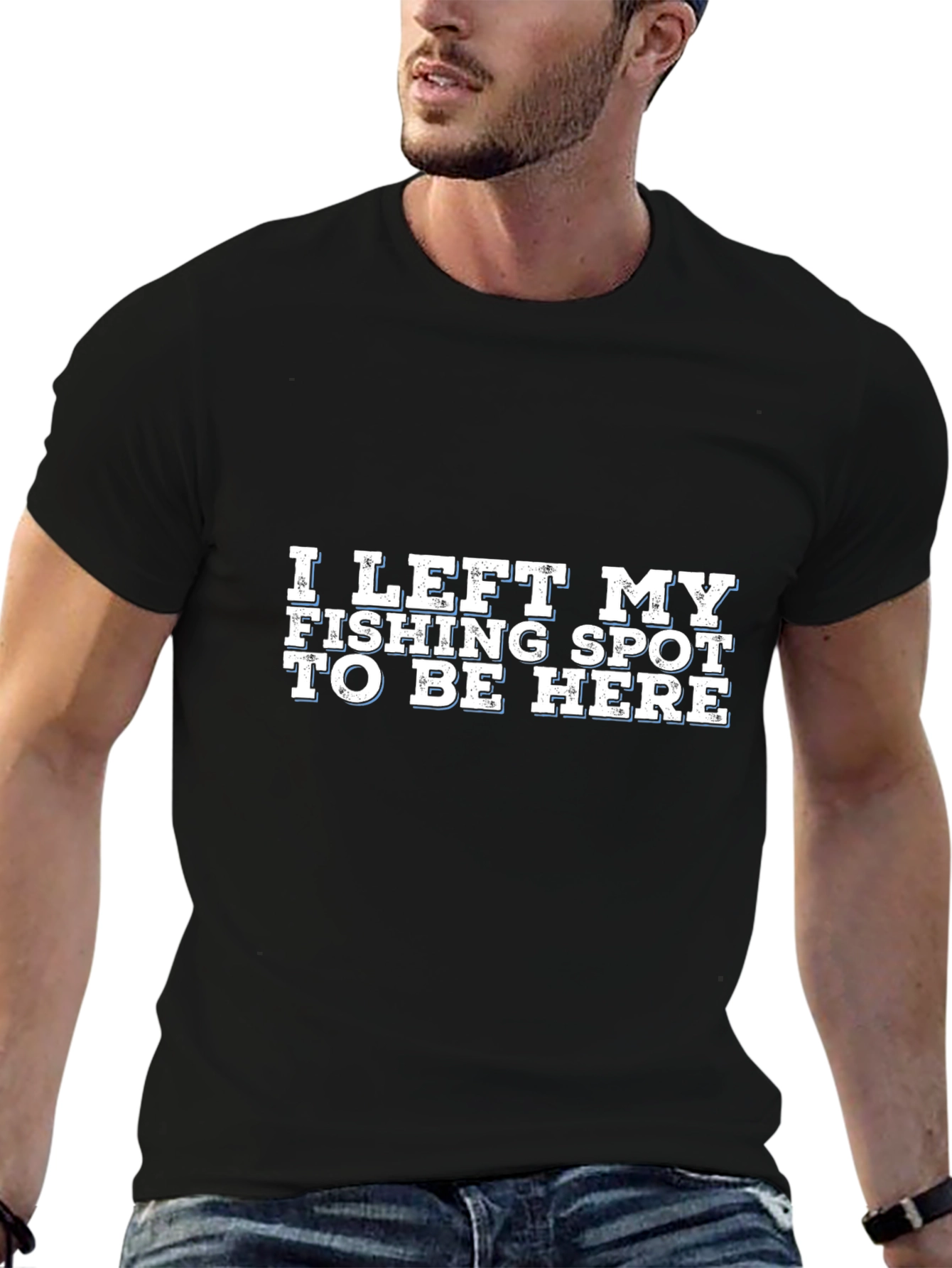 Black Fishing Spot Graphic Tee - Funny Angler Shirt view 6