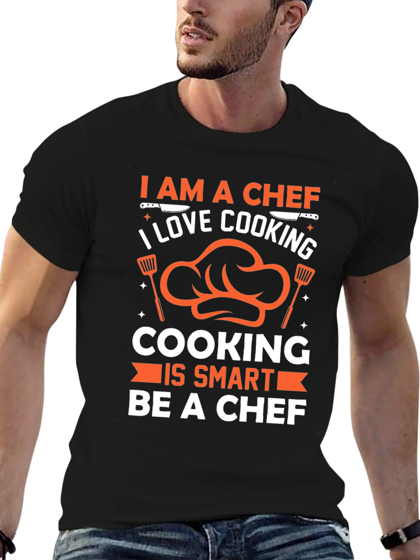 Black I am a Chef Graphic T-Shirt Cooking Lover view 6