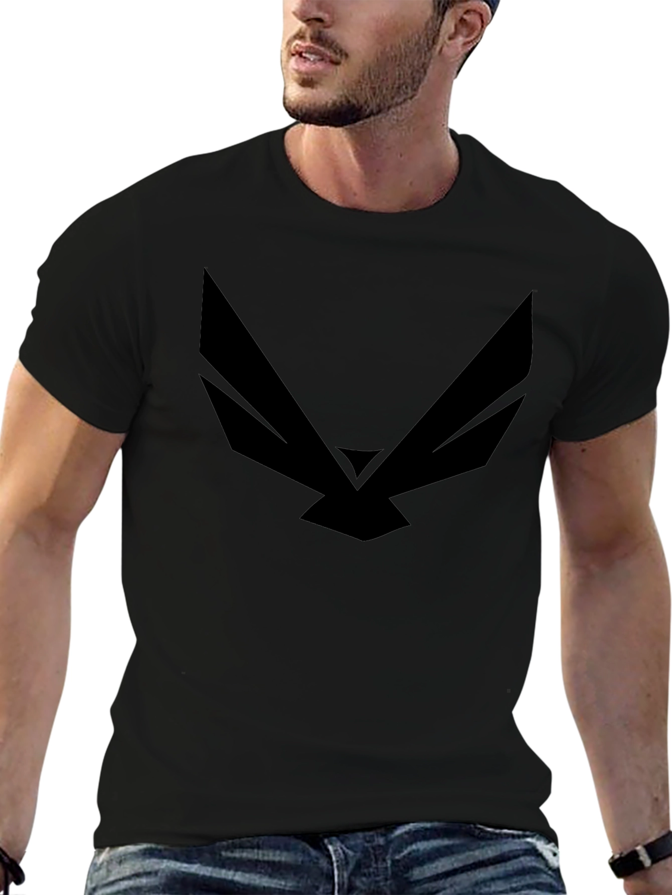 Black Black Graphic Tee - Modern Wingspan Design view 6