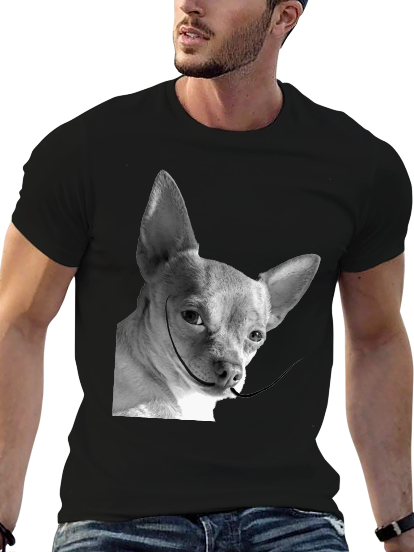 Black Dali Dog T-Shirt: Quirky Chihuahua Tee view 6