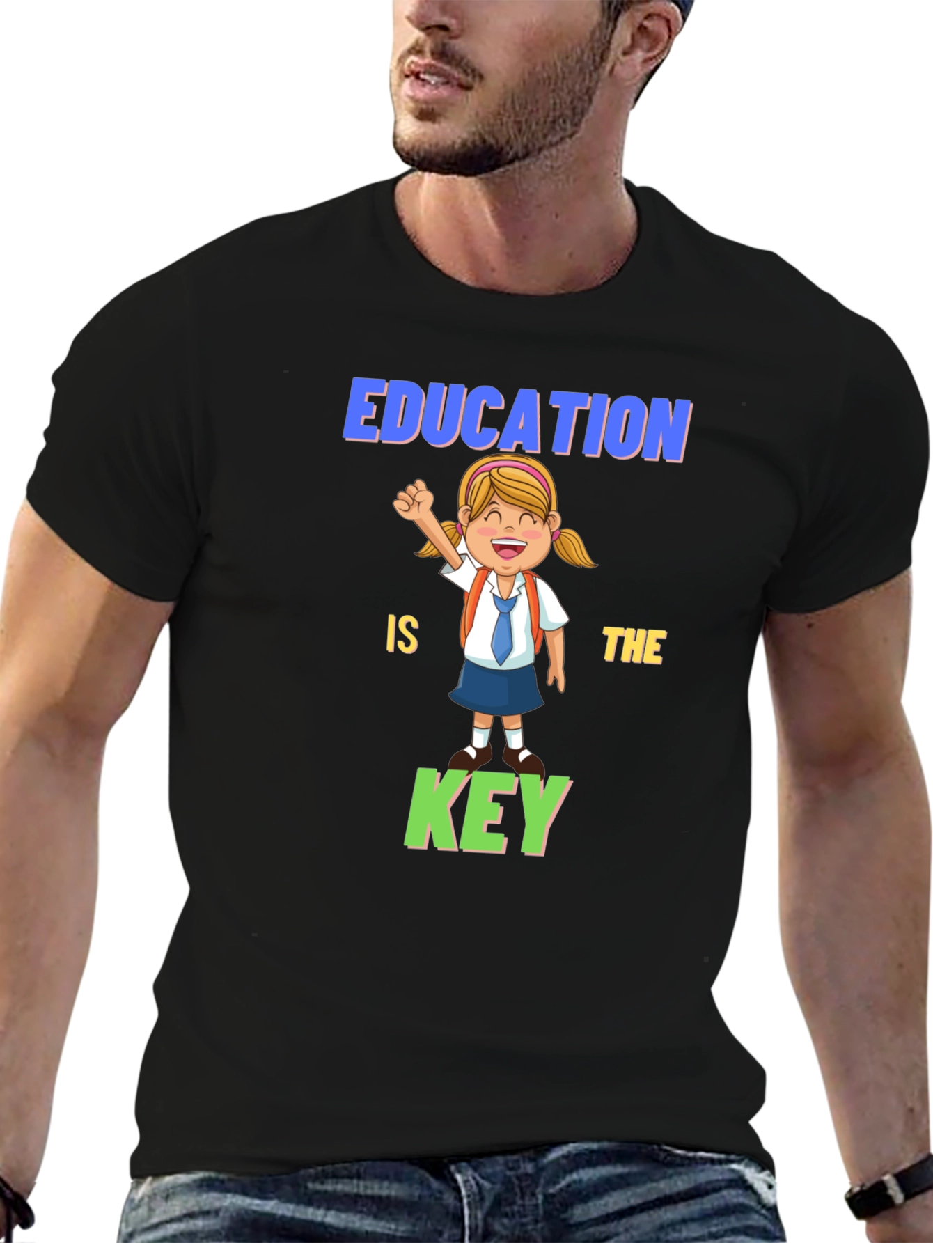 Black Education is Key Graphic Tee view 6