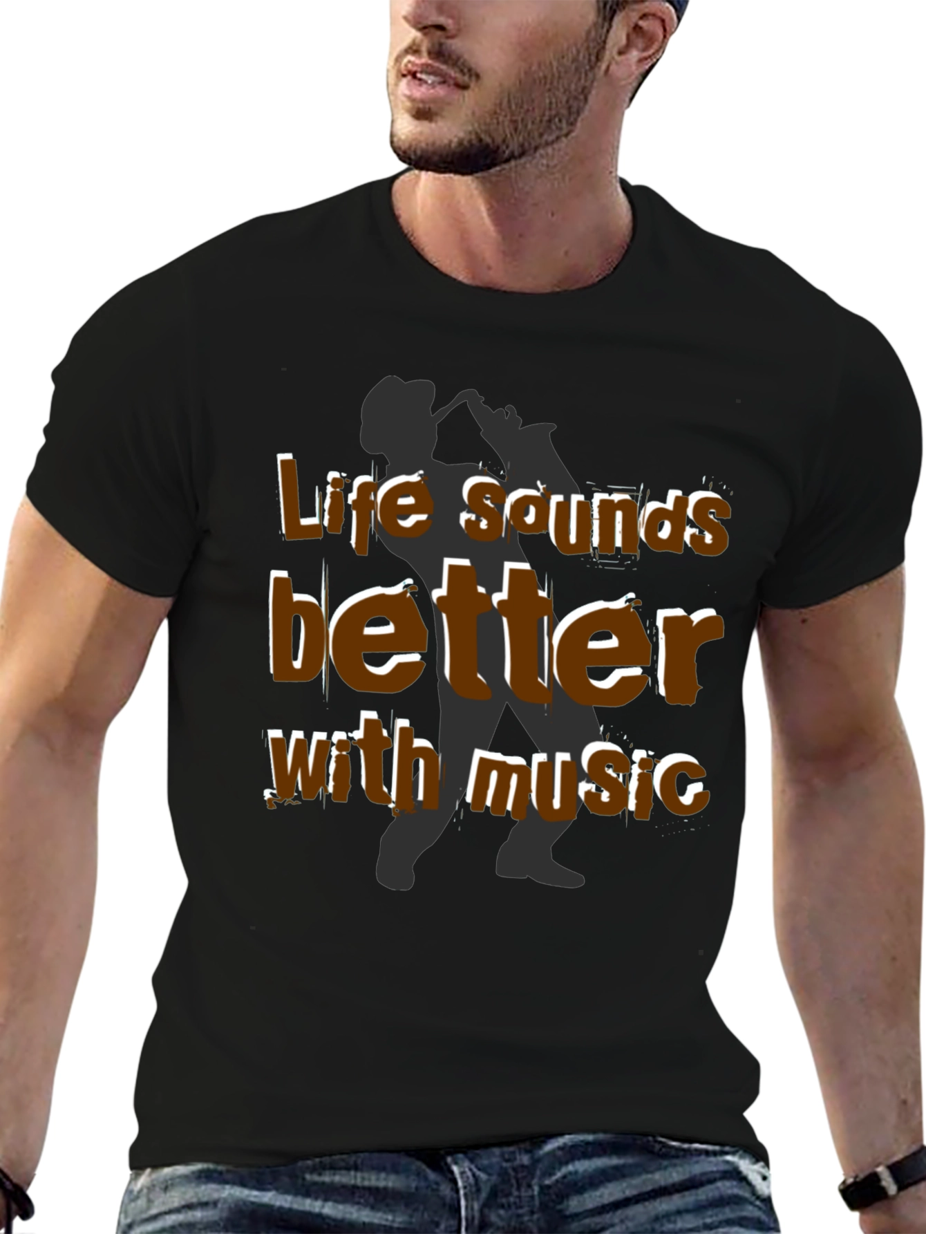 Black Life Sounds Better With Music T-Shirt view 6