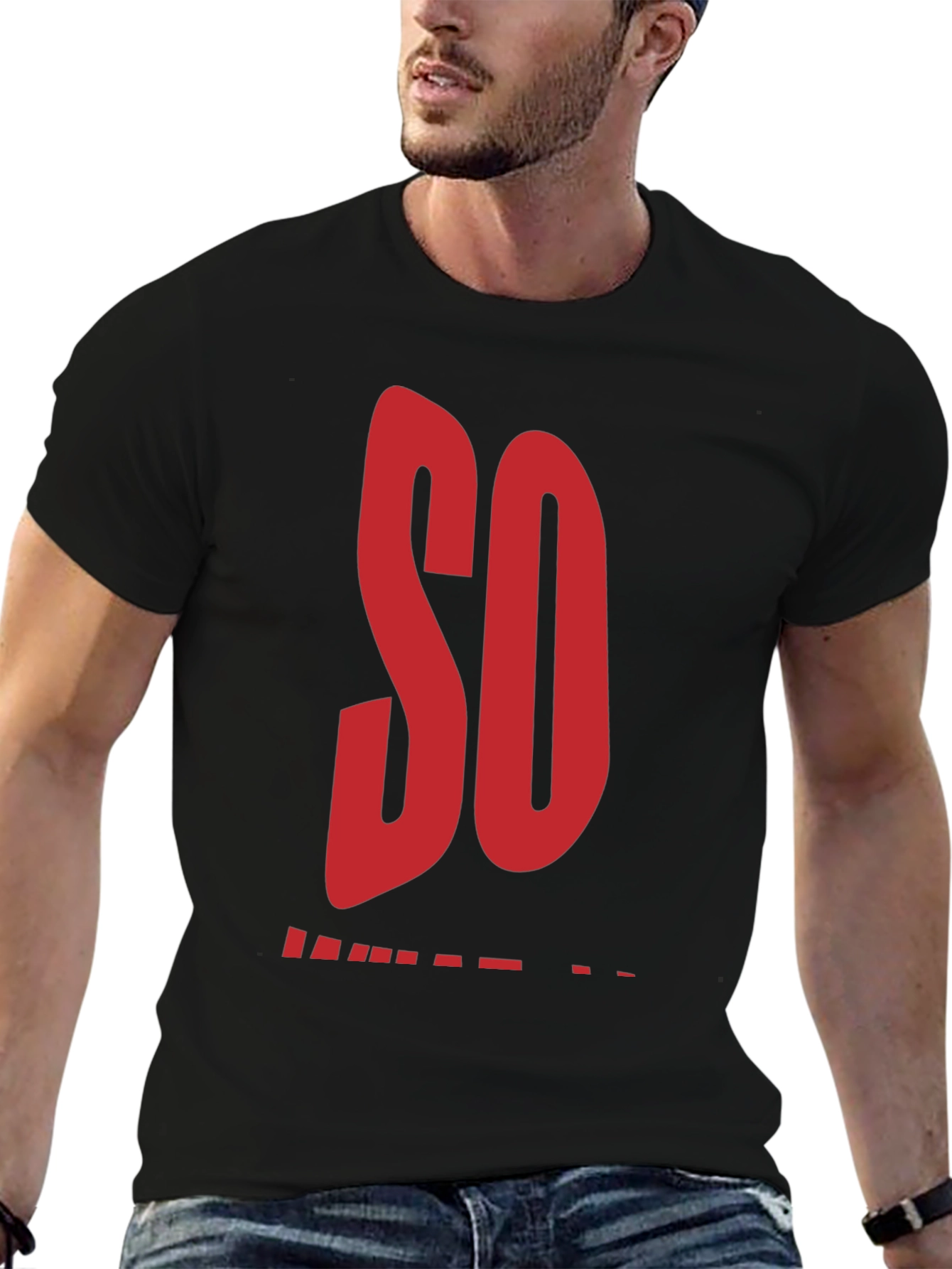 Black Statement T-Shirt: "So Close" Black Tee view 6