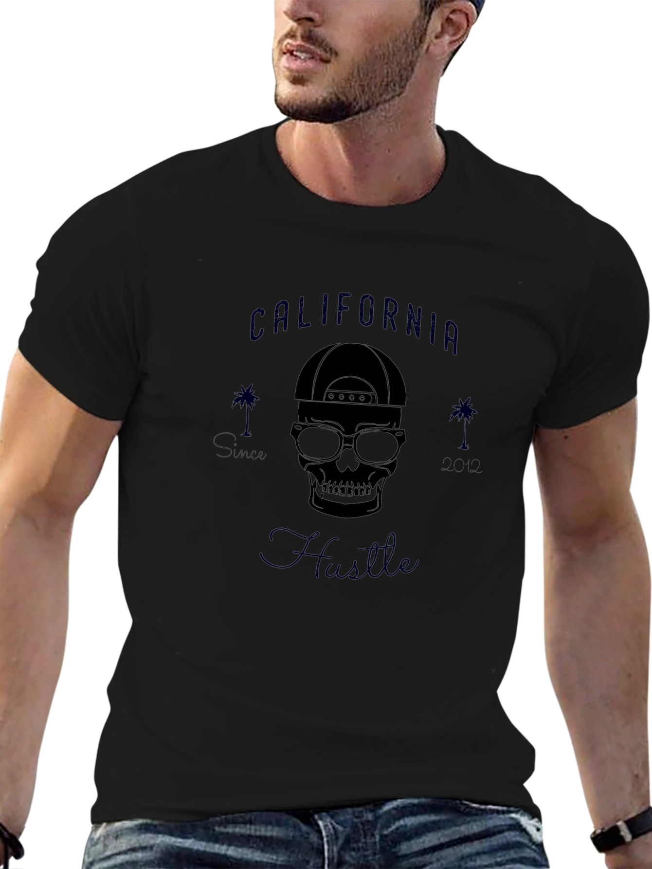 Black California Hustle Black Graphic Tee view 6
