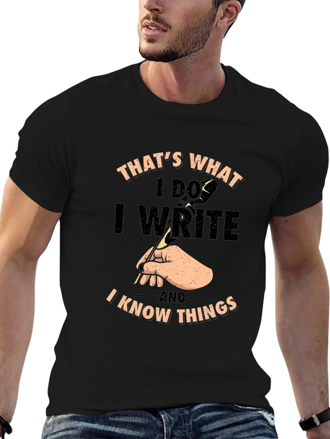 Black I Write & Know Things Graphic Tee view 6