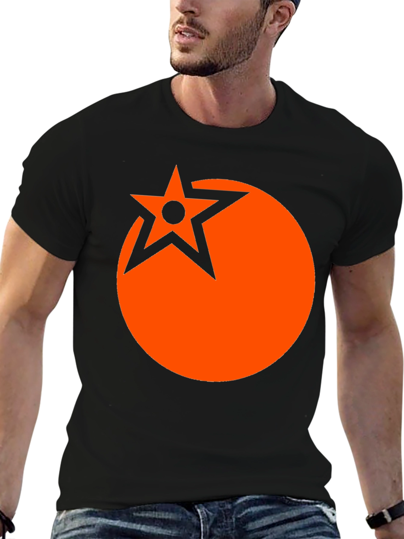 Black Star Circle Graphic Tee - Bold Statement Shirt view 6