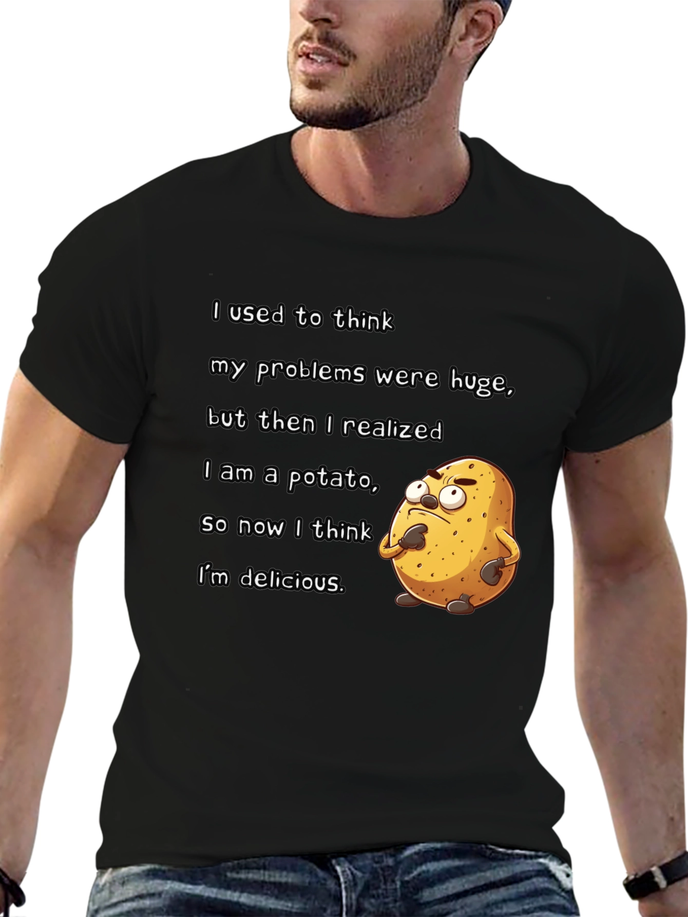 Black Potato T-Shirt - Funny Graphic Tee view 6