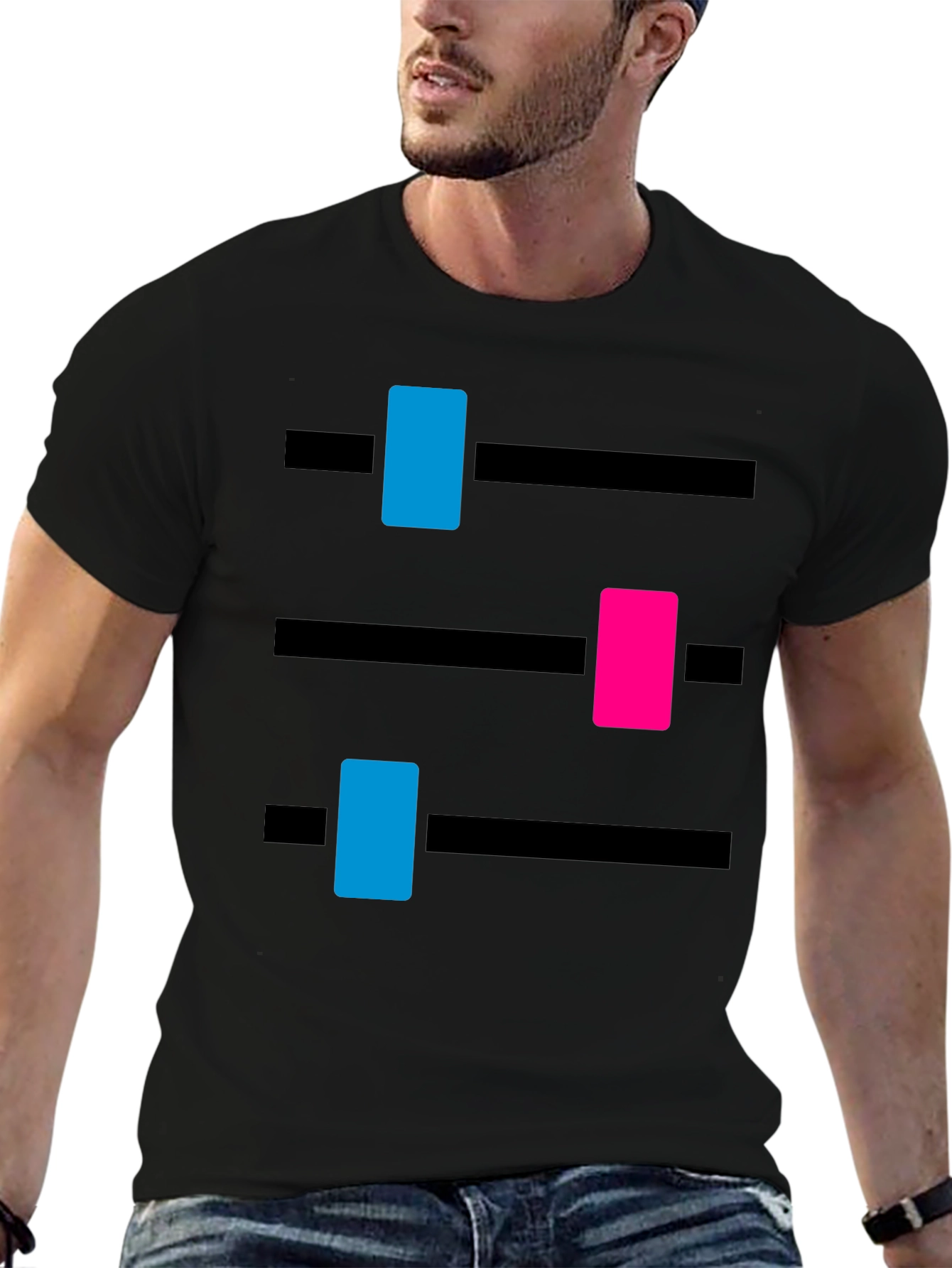 Black DJ Mixer Graphic Tee - Black Cotton Blend view 6