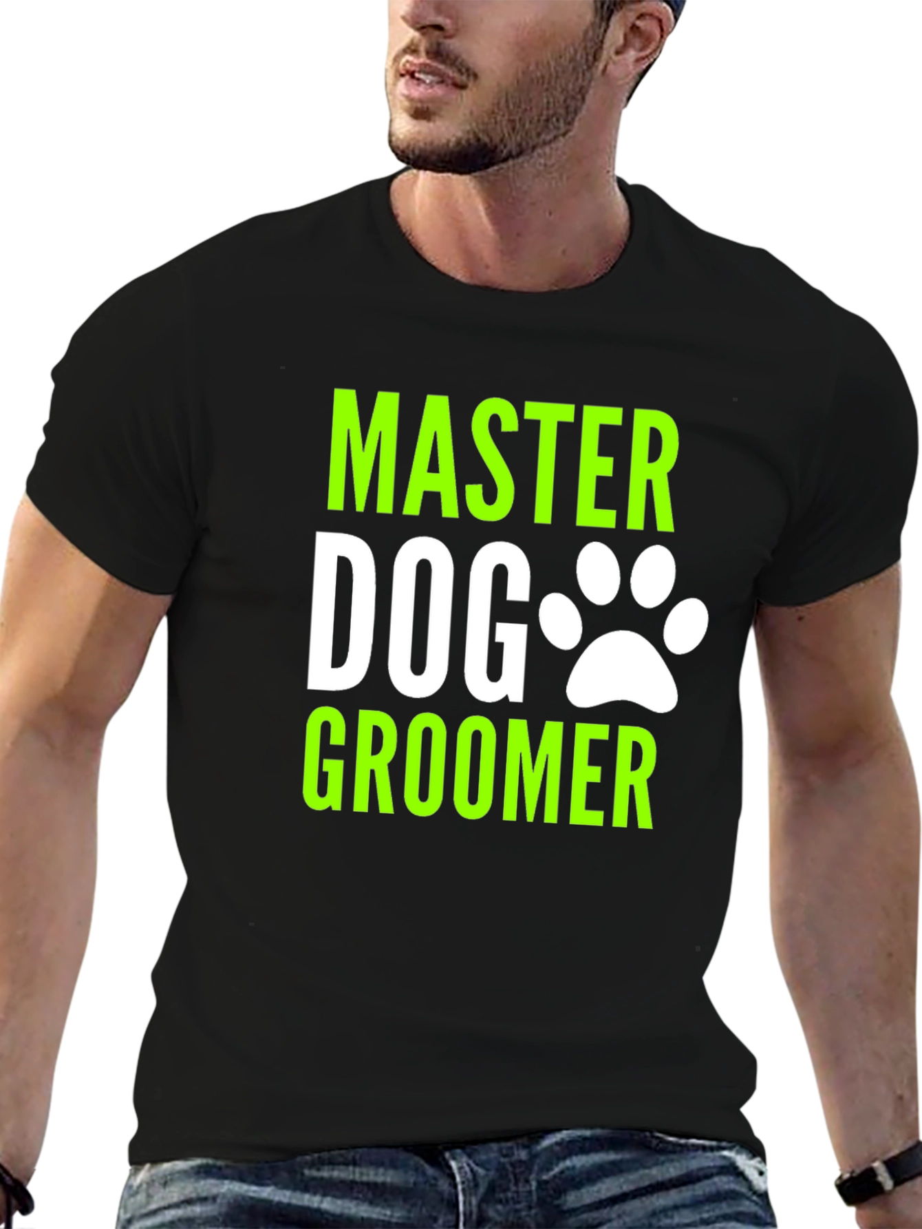 Black Master Dog Groomer Graphic T-Shirt view 6
