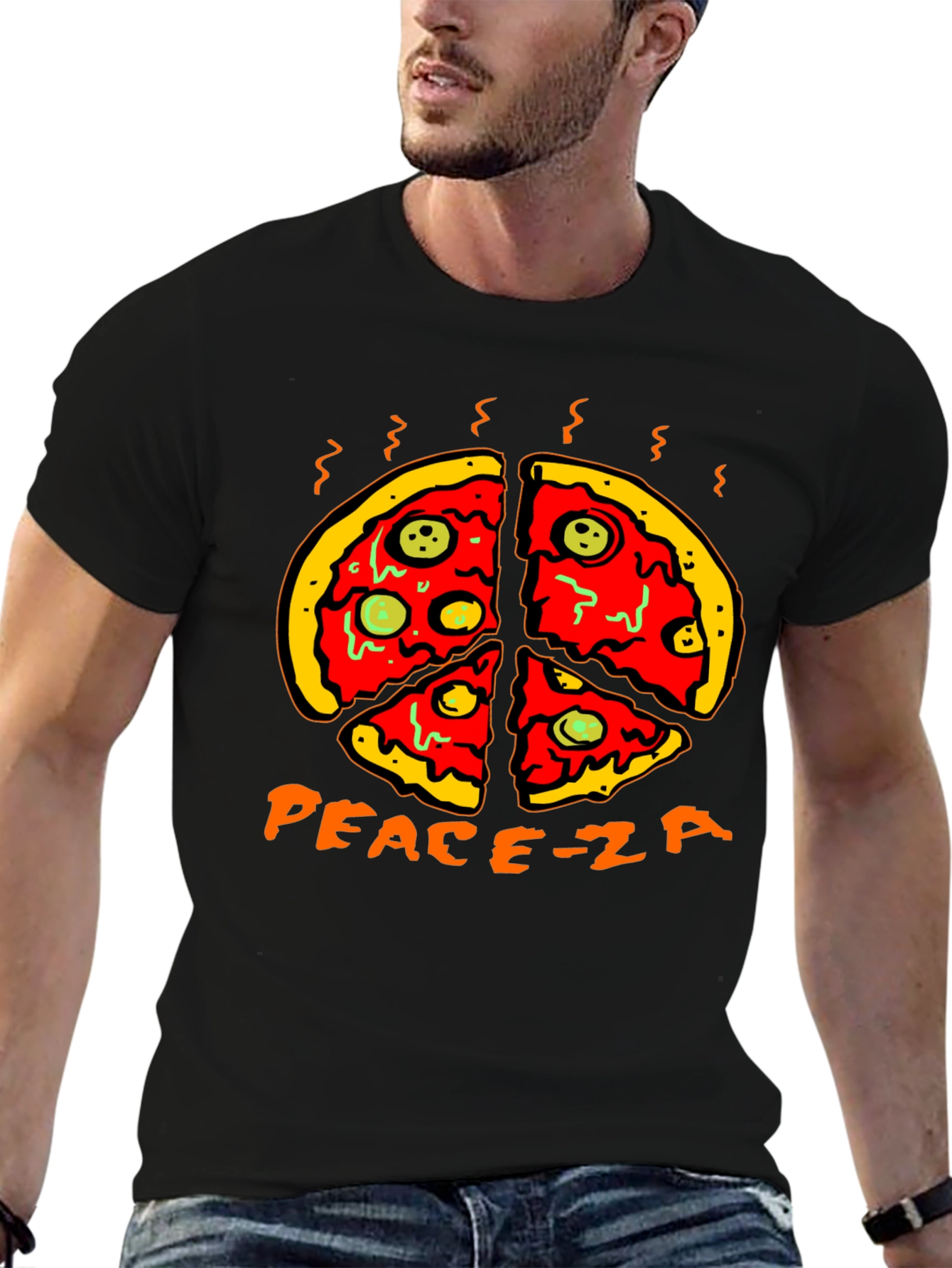 Black Peace-za Pizza Graphic Tee view 6