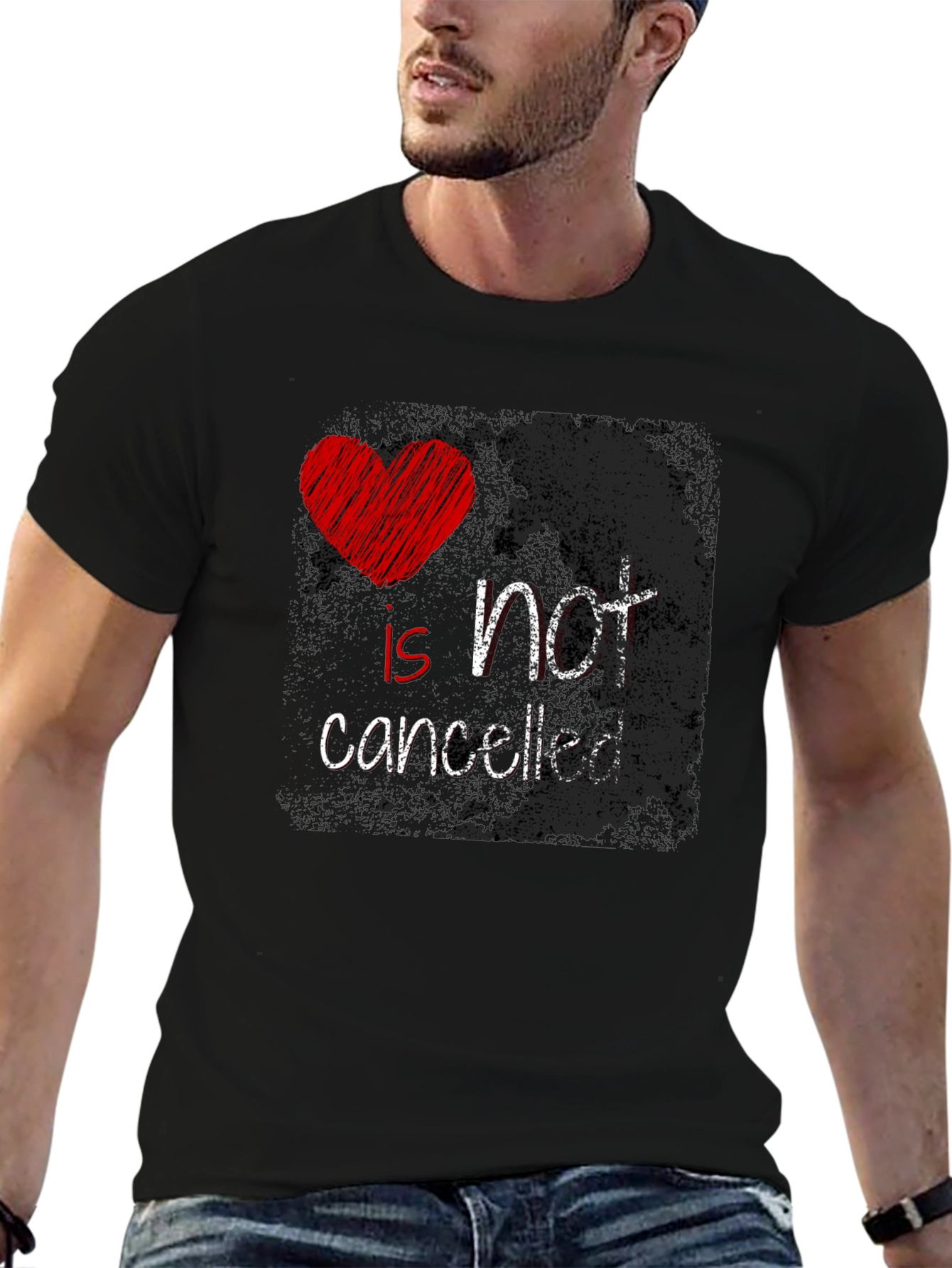 Black Love Is Not Cancelled Graphic Tee - Black view 6