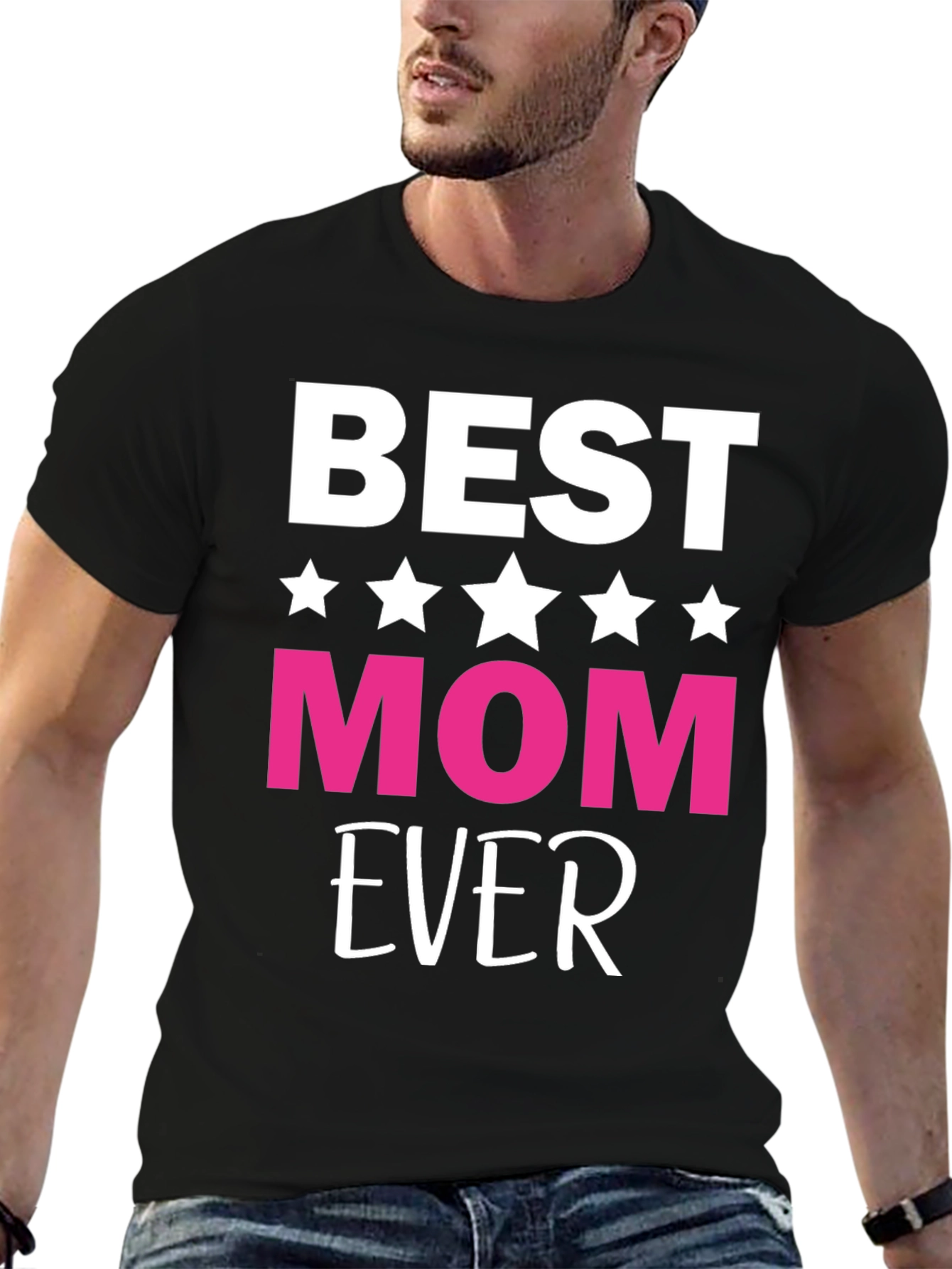 Black Best Mom Ever Graphic Tee - Black view 6