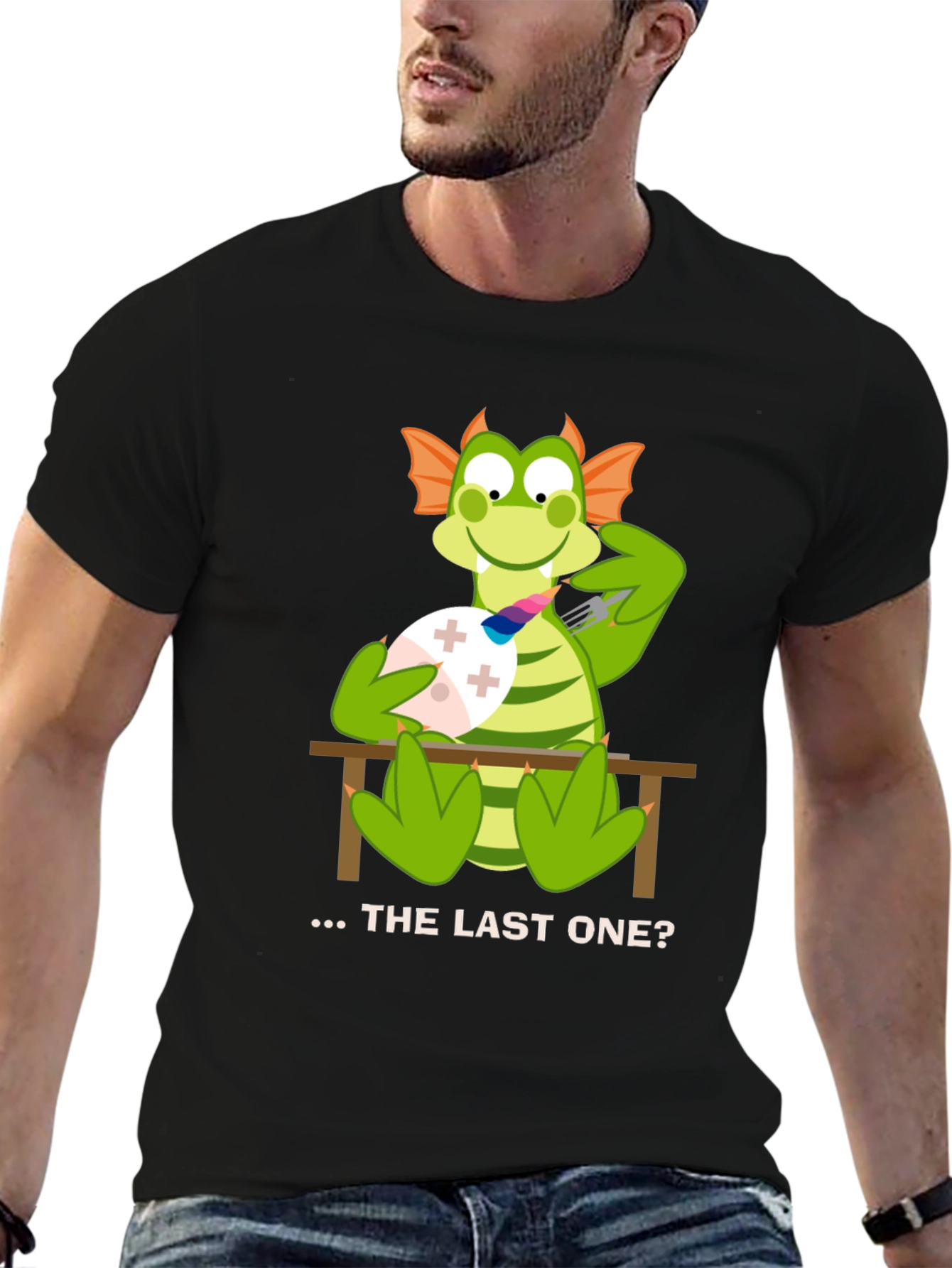 Black Dragon Eating Last Egg T-Shirt view 6