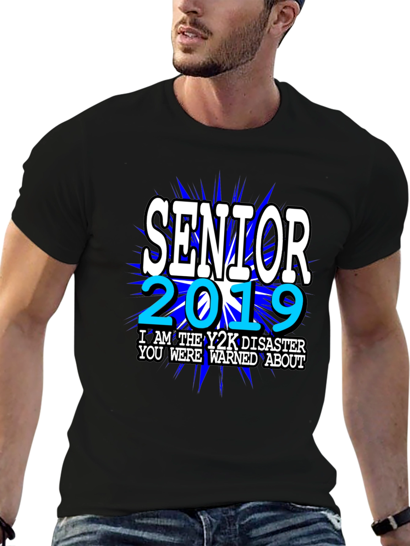 Black Senior 2019 Y2K Disaster T-Shirt view 6