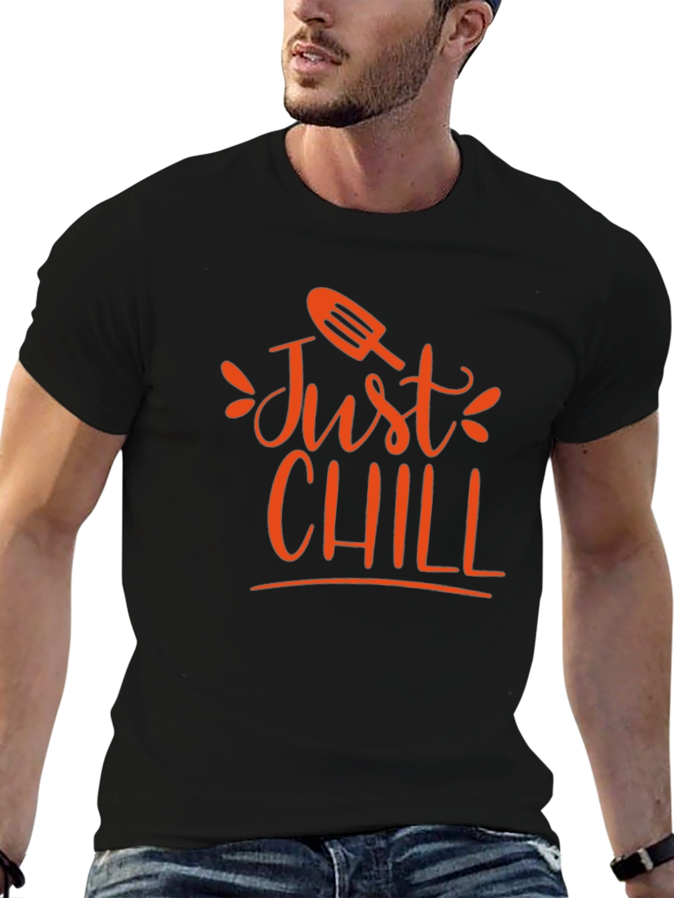 Black Just Chill T-Shirt - Summer Vibes Tee view 6