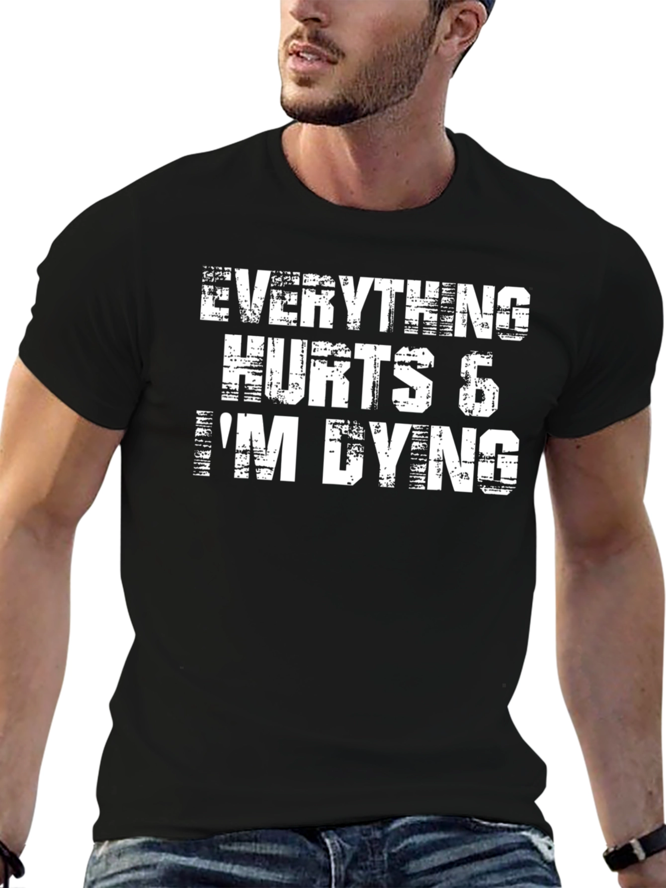 Black Everything Hurts I'm Dying Black Graphic Tee view 6