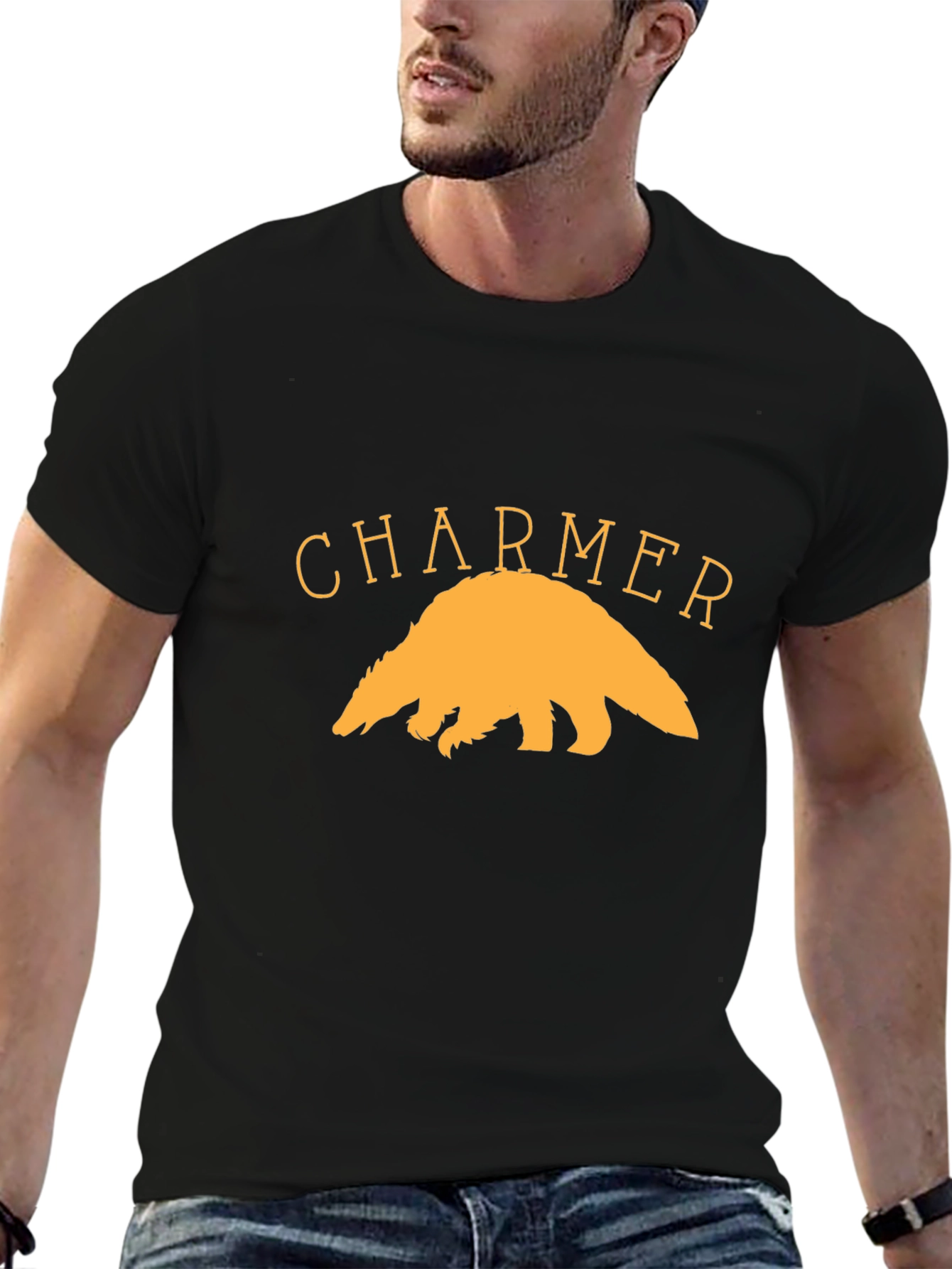 Black Charmer Badger Graphic Tee - Unisex Cotton Shirt view 6