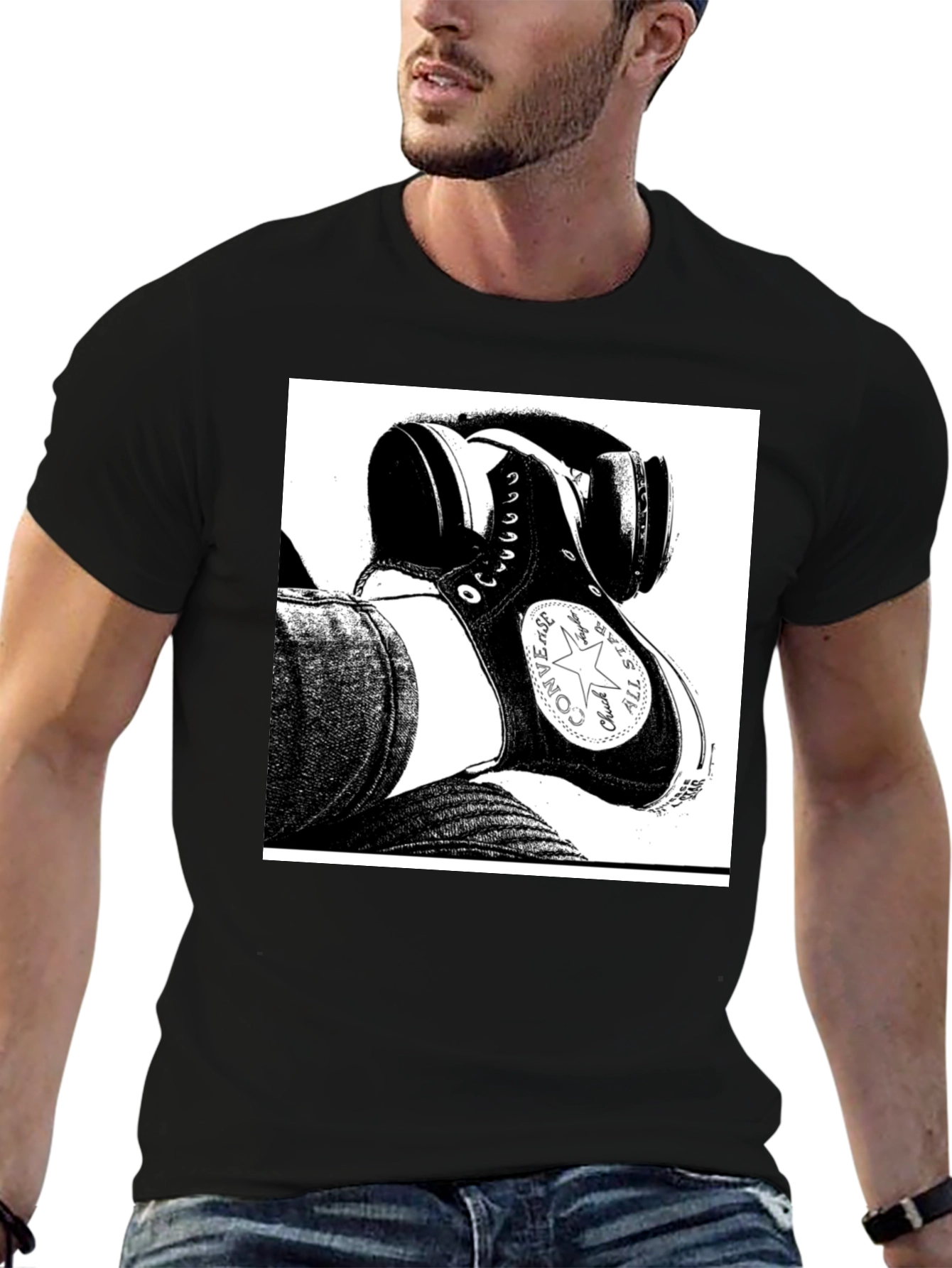 Black Converse High Top Graphic Tee - Street Style view 6