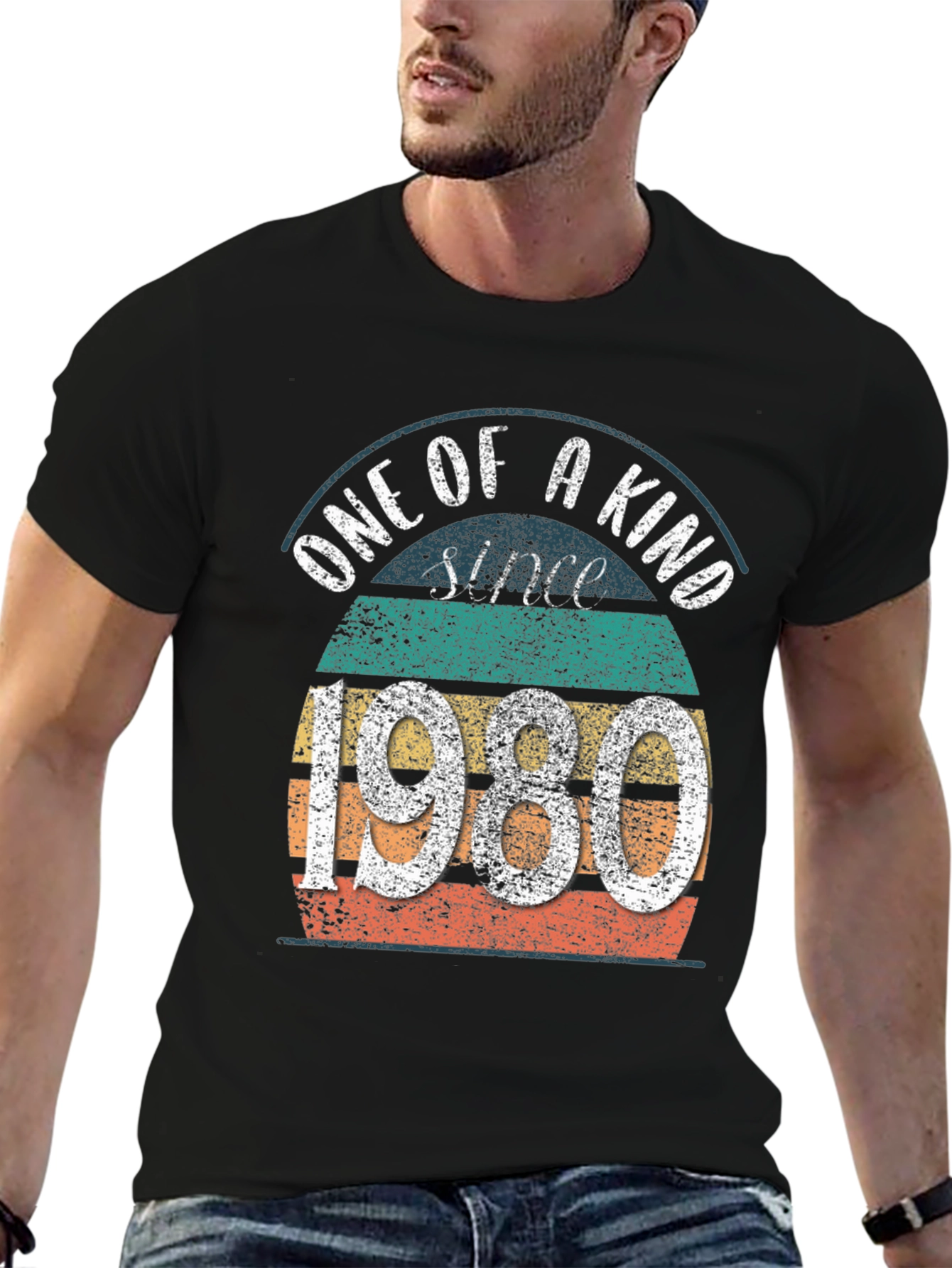 Black One of a Kind Since 1980 T-Shirt view 6