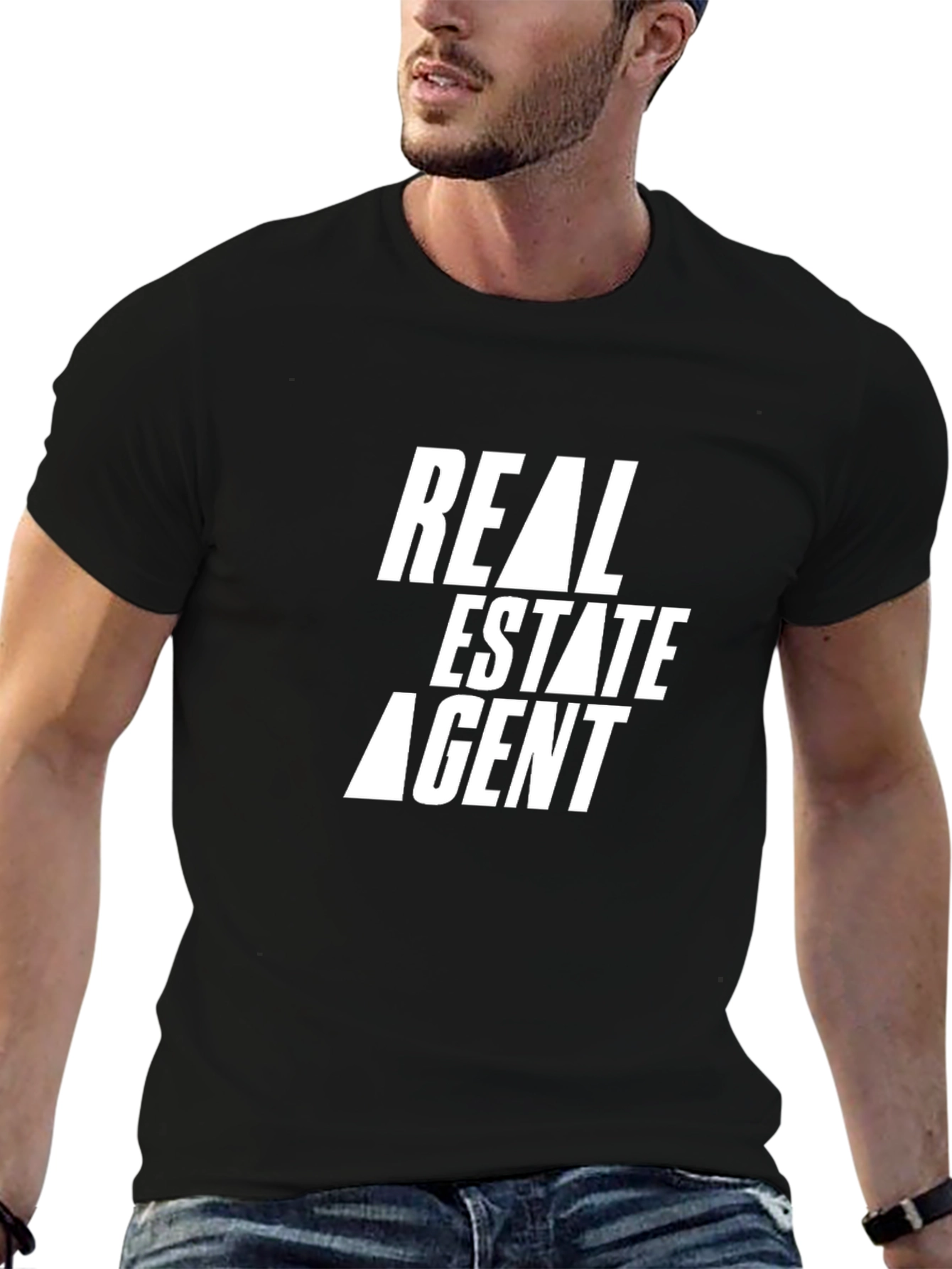 Black Real Estate Agent Graphic Tee - Black view 6