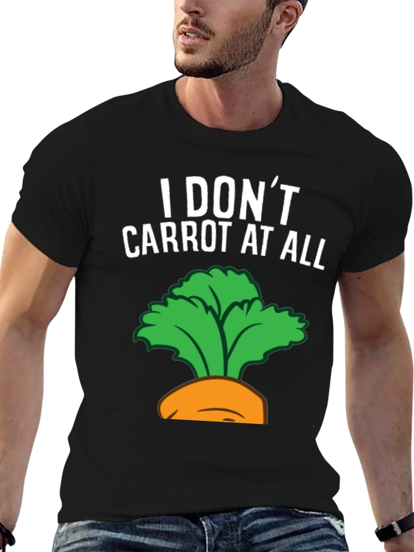 Black I Don't Carrot at All Graphic Tee view 6