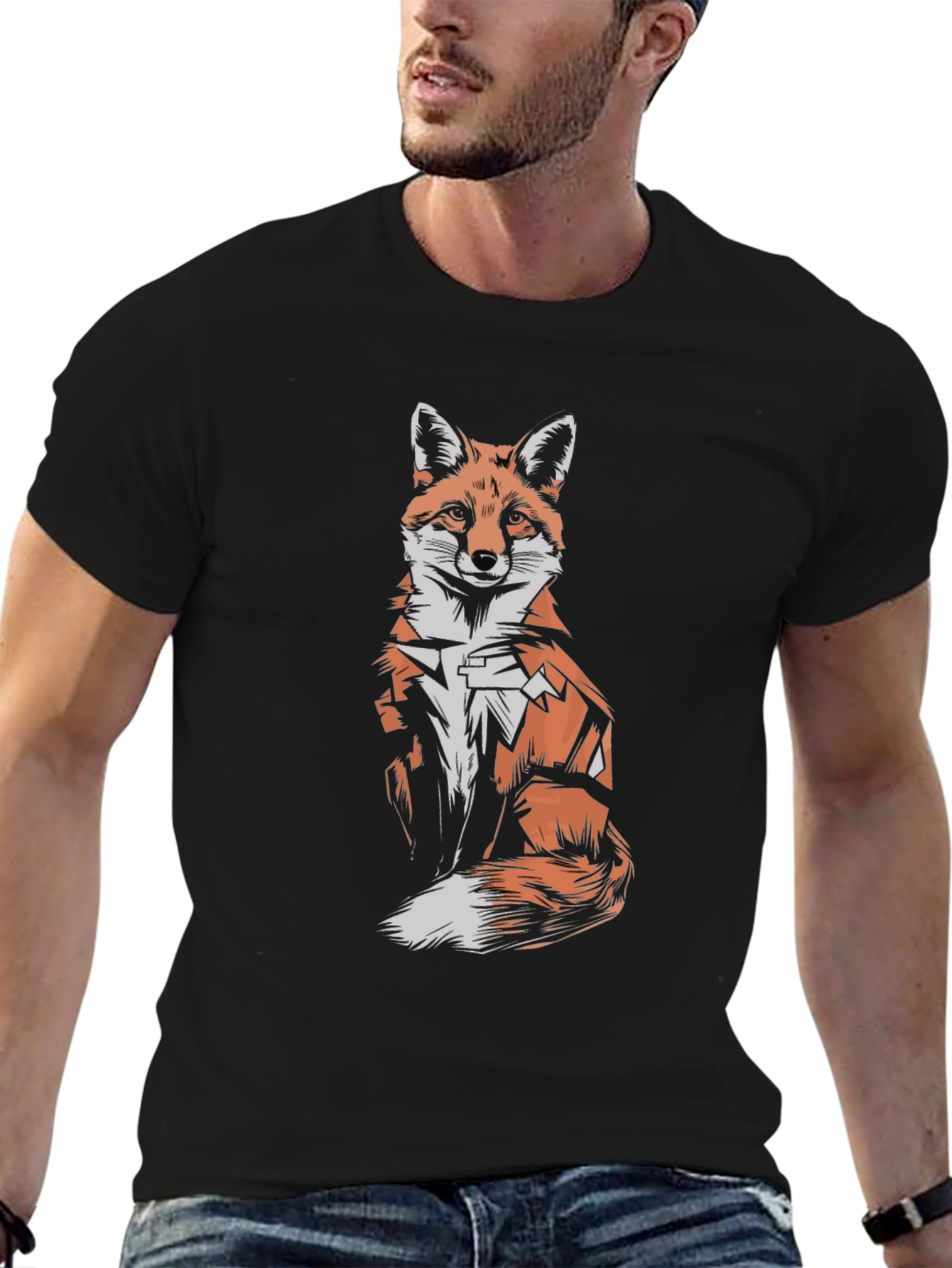 Black Fox Graphic Tee - Men's Short Sleeve T-Shirt view 6