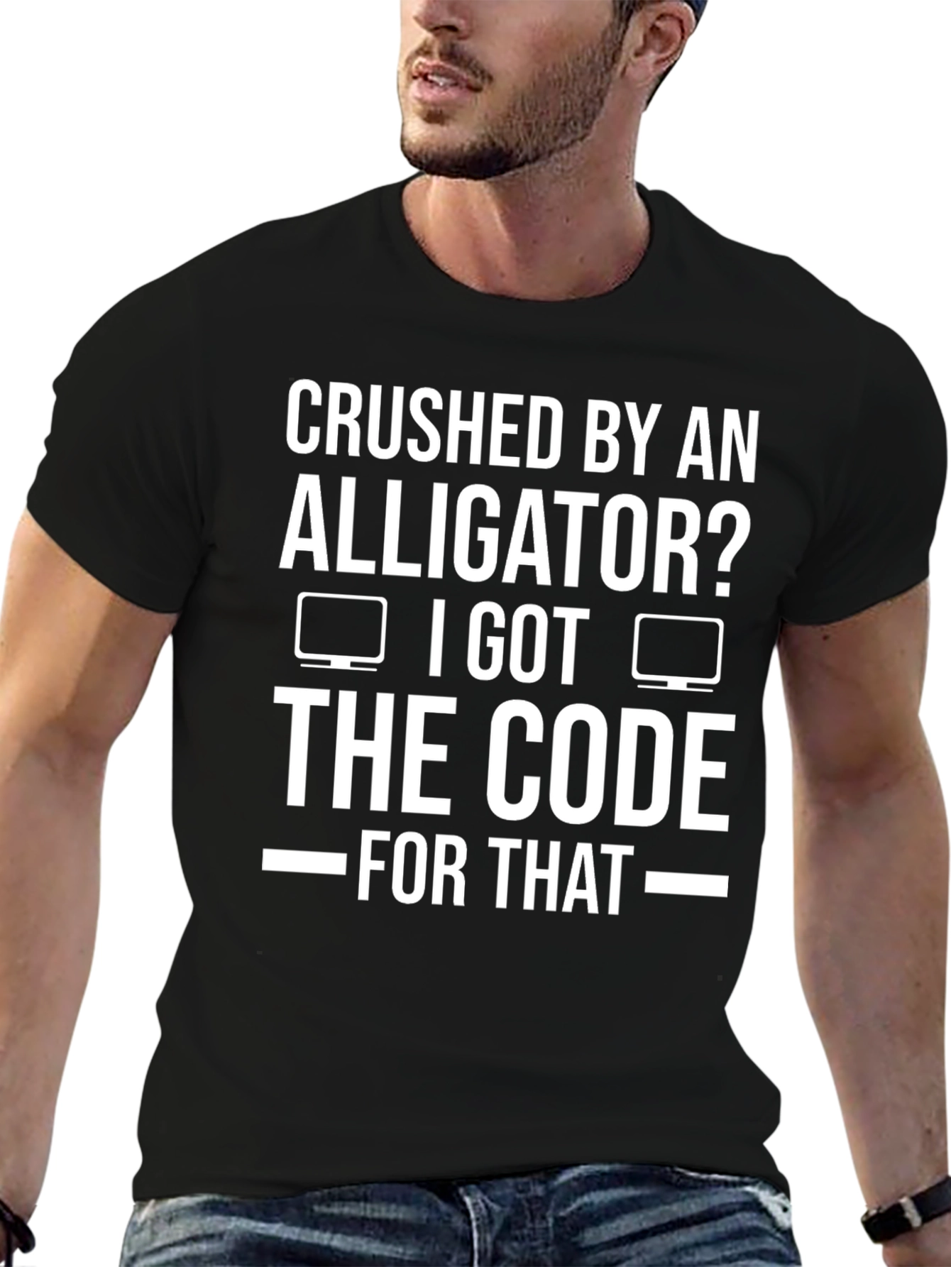 Black Crushed By An Alligator? I Got The Code For That T-Shirt view 6