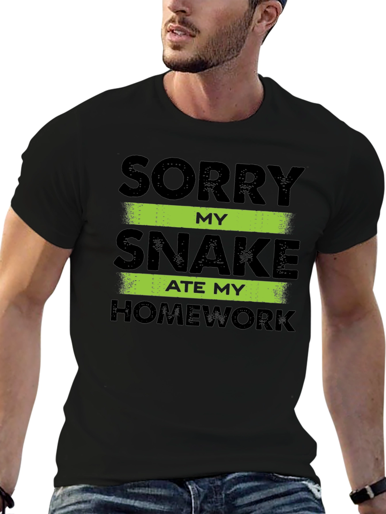 Black Snake Ate My Homework T-Shirt - Funny Student Tee view 6