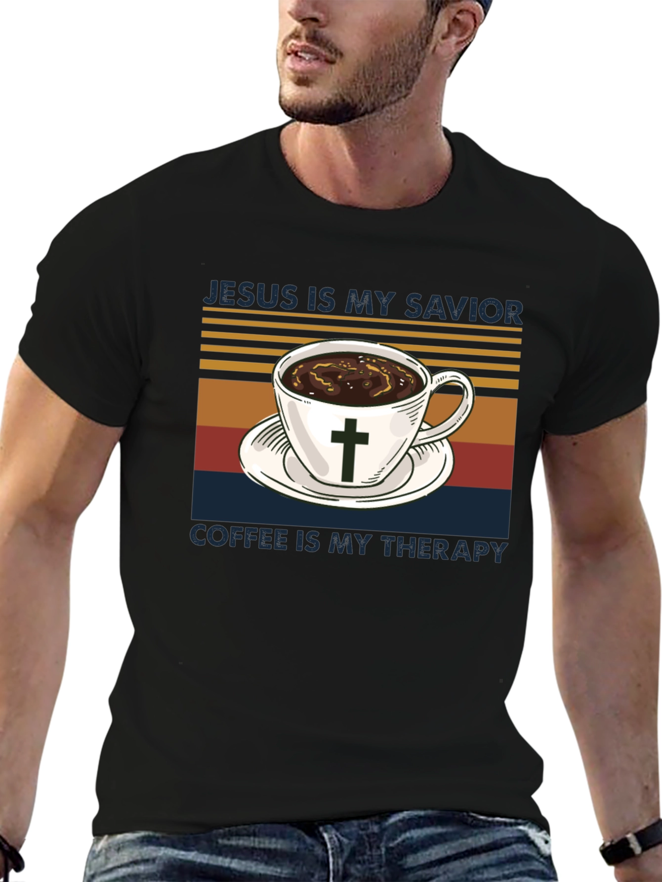 Jesus Is My Savior Coffee Is My Therapy T-Shirt - 6