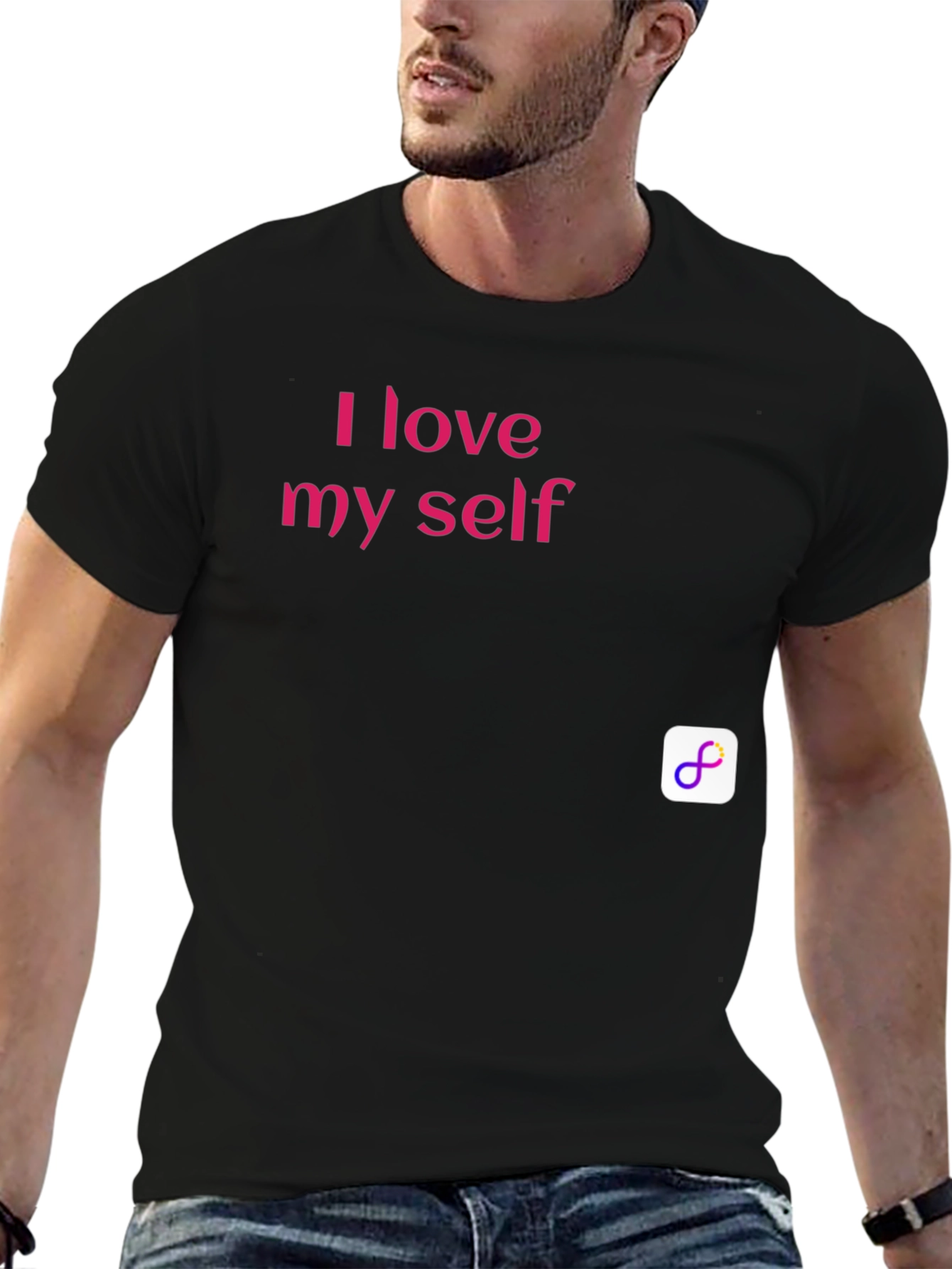 Black I Love Myself Black T-Shirt view 6