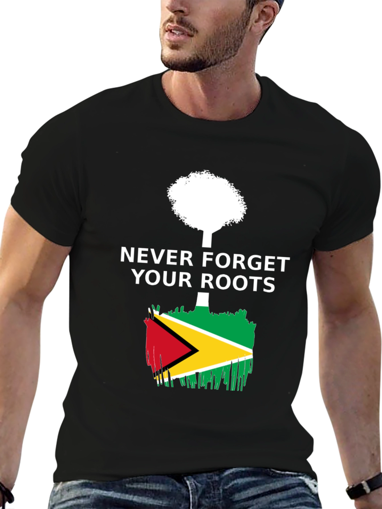 Black Guyana Roots T-Shirt - Never Forget view 6
