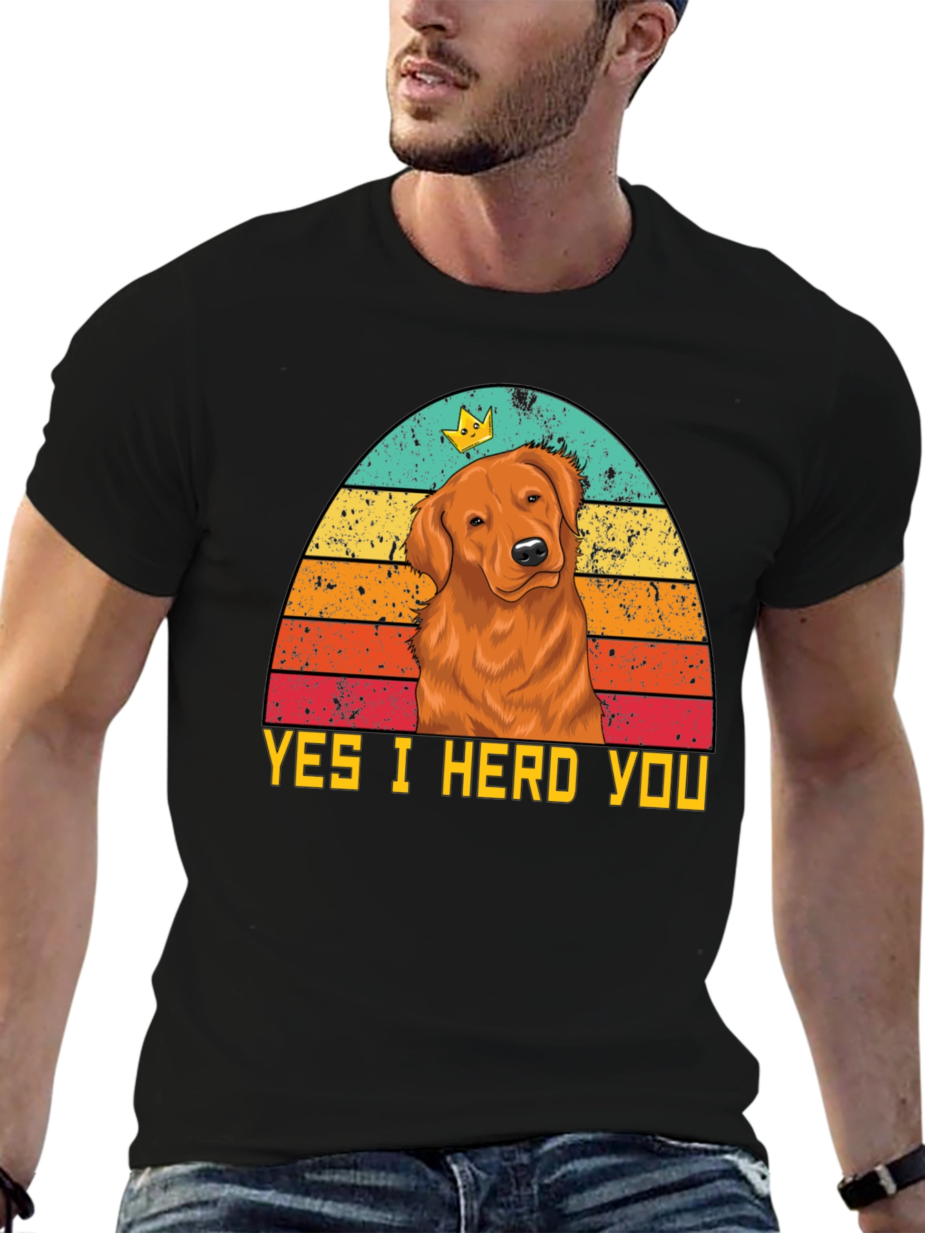 Black Yes I Herd You Dog T-Shirt view 6