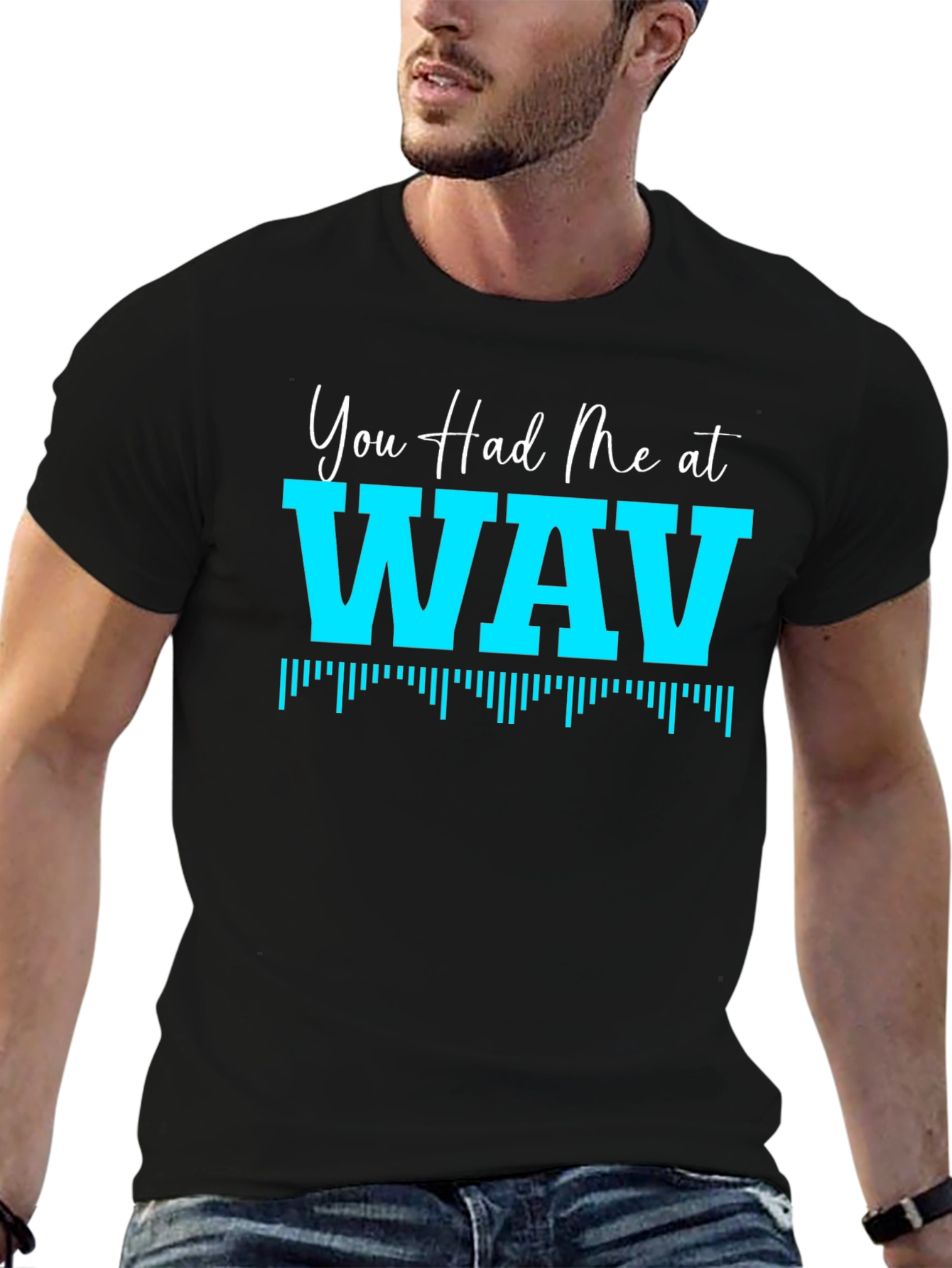 Black You Had Me At WAV Black T-Shirt view 6